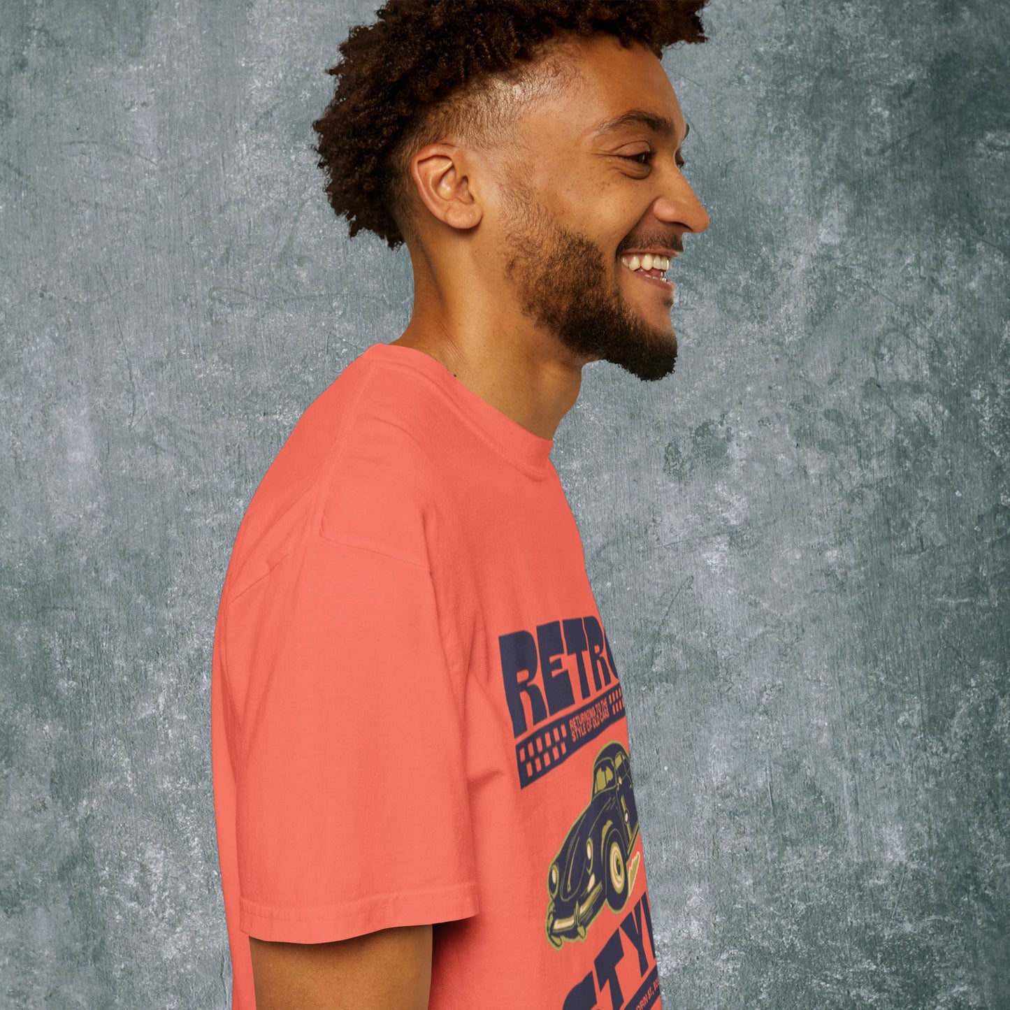 Retro Style Unisex Garment-Dyed T-Shirt - Vintage Car Design