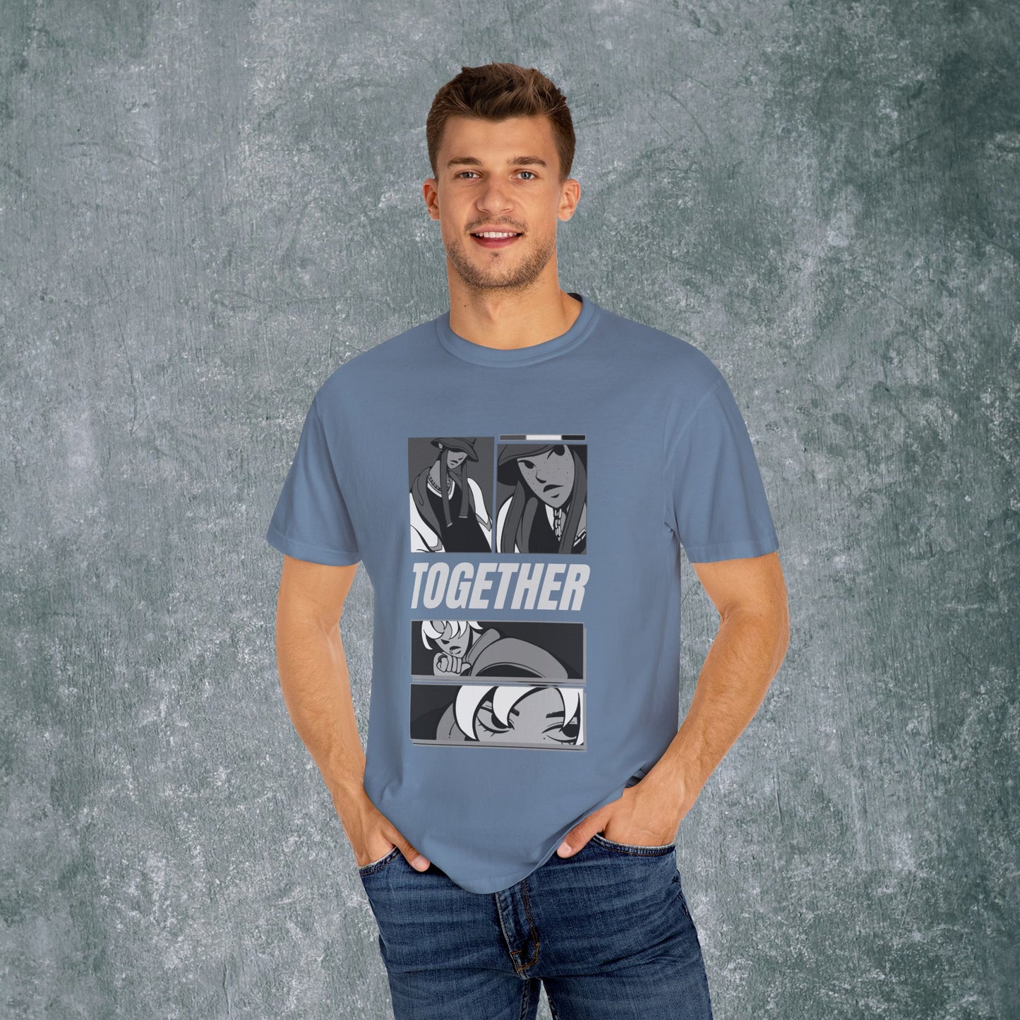 Together Unisex Garment-Dyed T-Shirt - Casual Graphic Tee for Friendship & Community