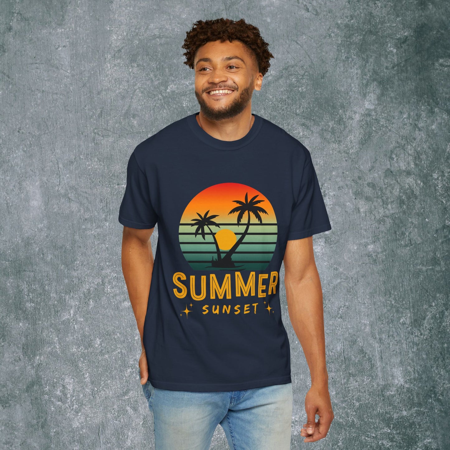 Summer Sunset Graphic Unisex T-Shirt | Vibrant Vacation Vibe
