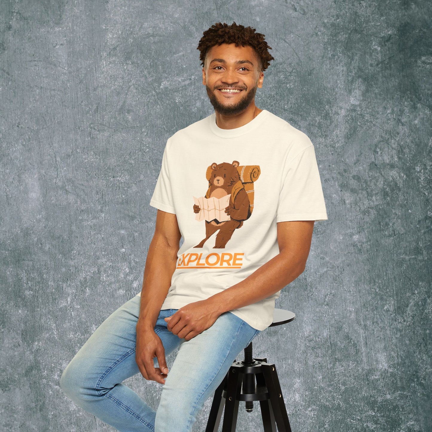 Explore Bear Unisex Garment-Dyed T-Shirt