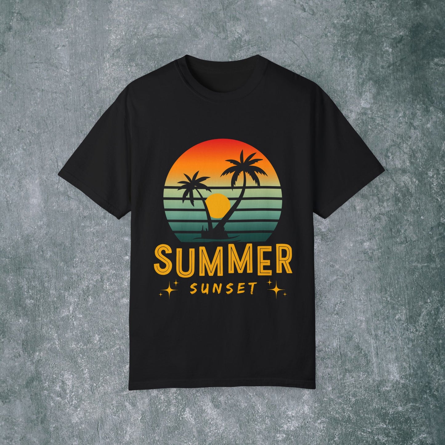 Summer Sunset Graphic Unisex T-Shirt | Vibrant Vacation Vibe