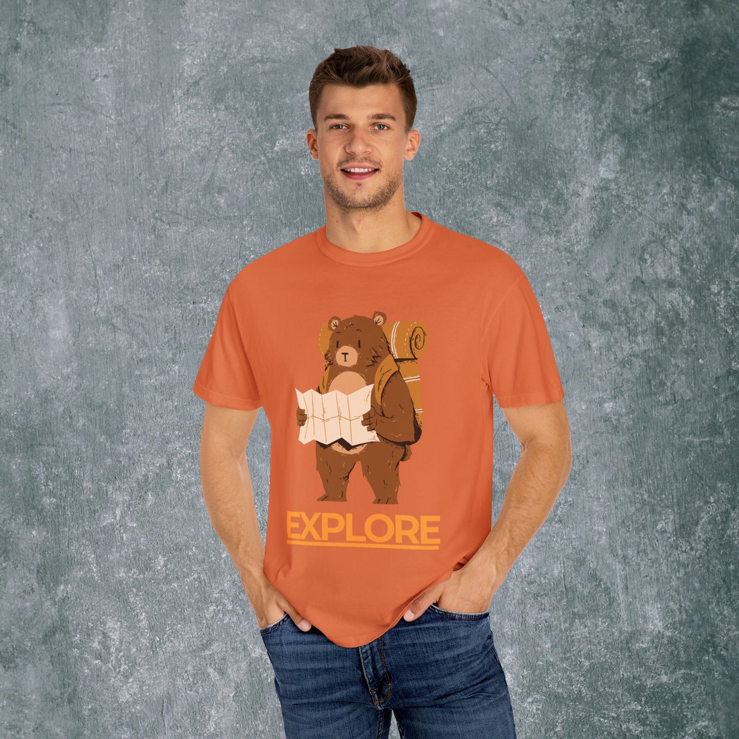 Explore Bear Unisex Garment-Dyed T-Shirt
