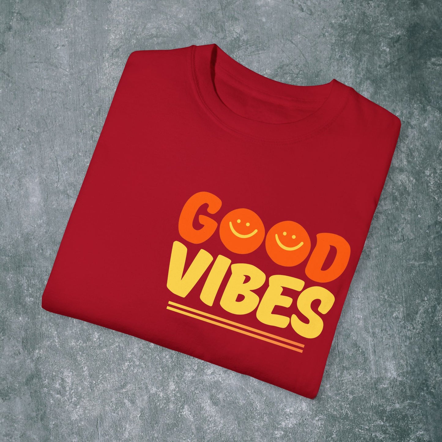 Good Vibes Unisex Garment-Dyed T-Shirt - Casual Summer Style