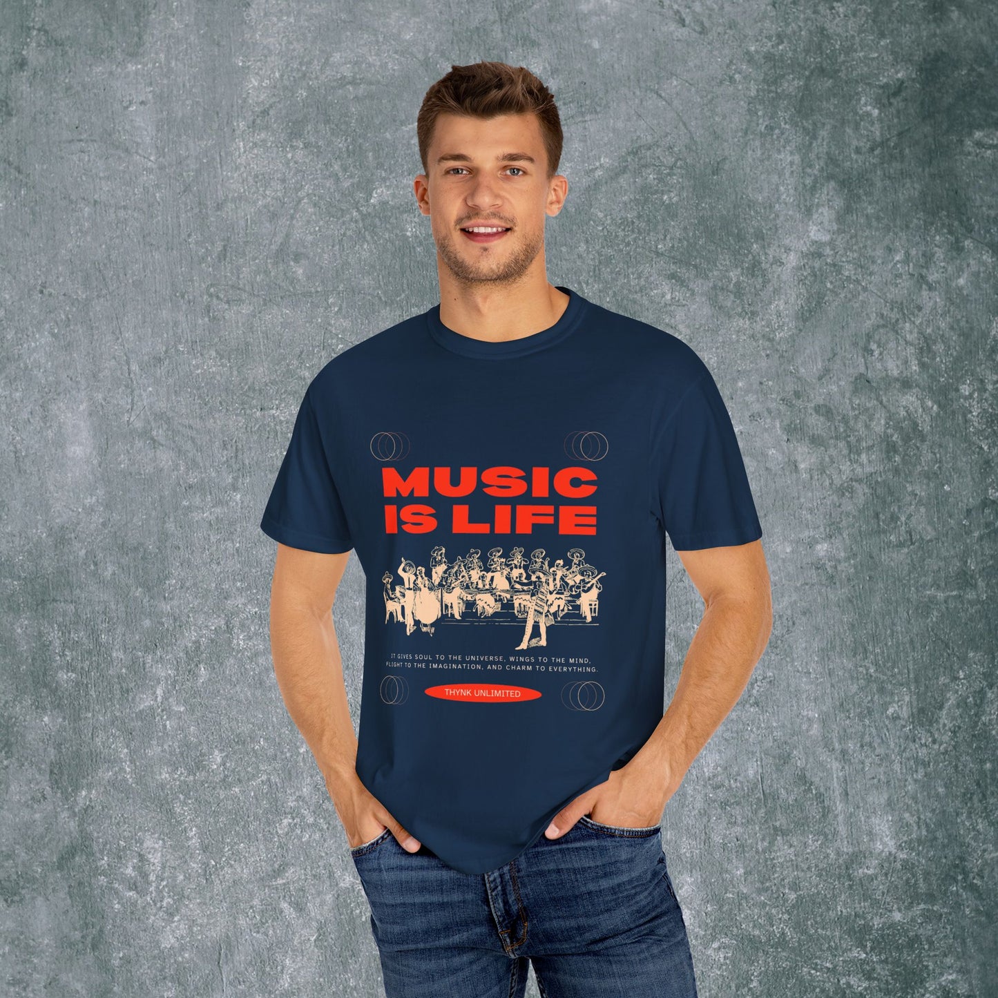 Music Is Life Unisex Garment-Dyed T-Shirt - Perfect for Music Lovers