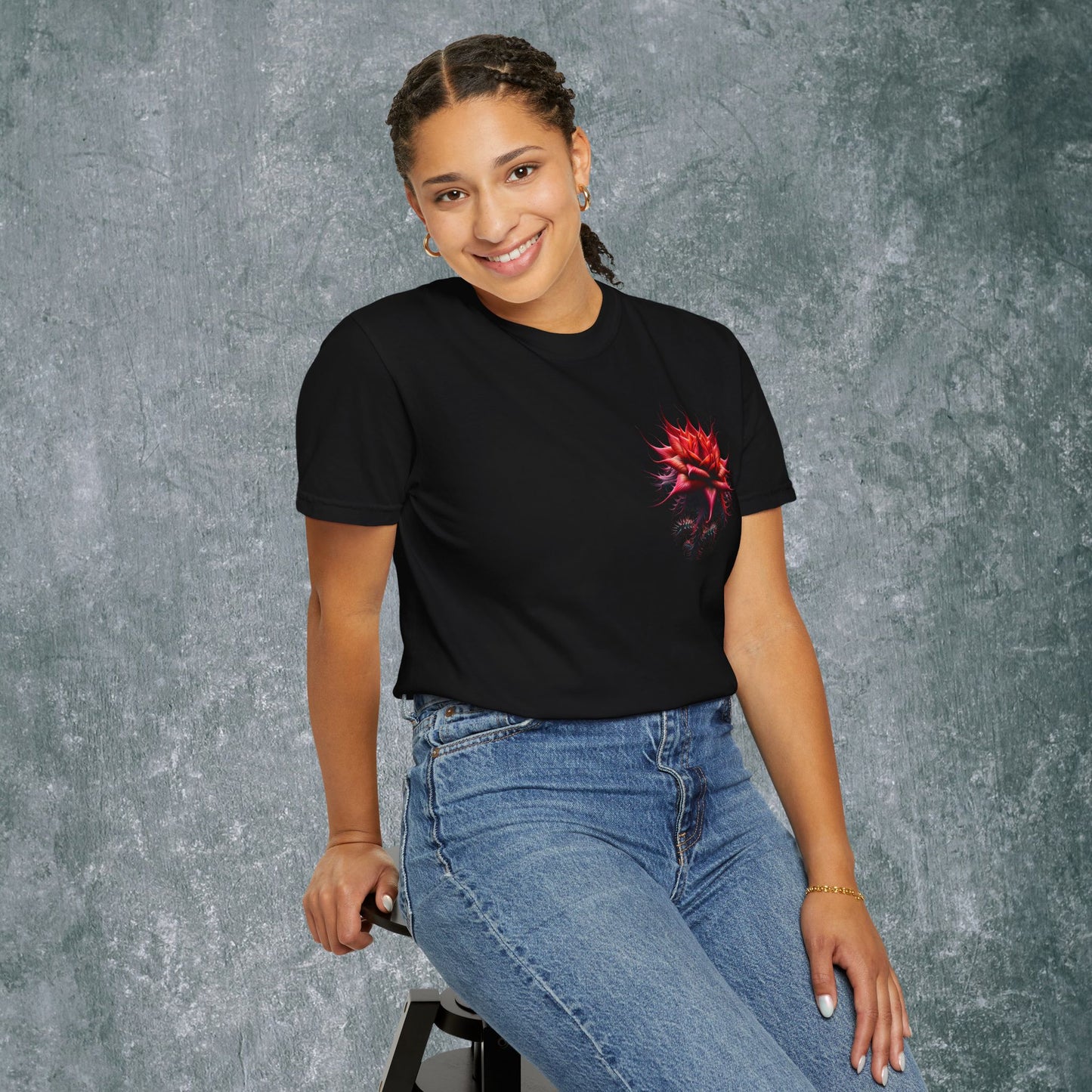 Vintage Floral Hummingbird T-Shirt - With Back Print
