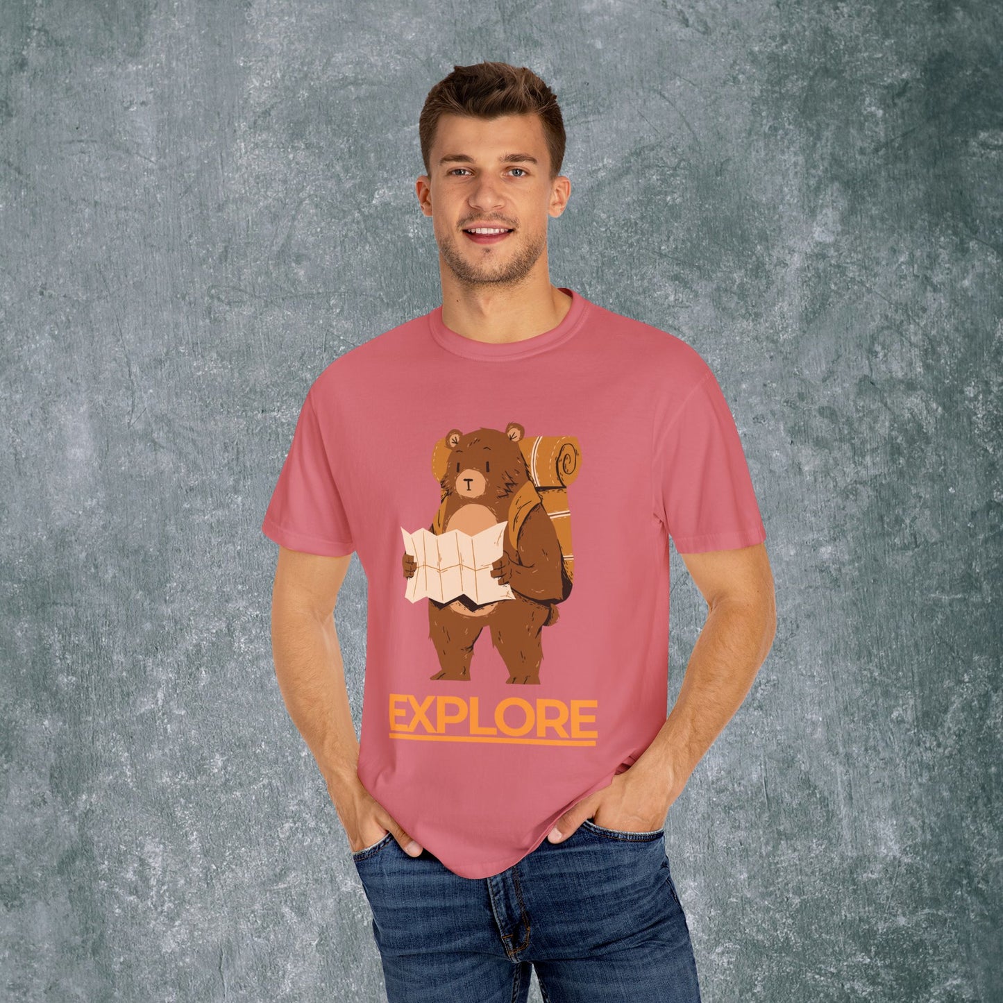 Explore Bear Unisex Garment-Dyed T-Shirt