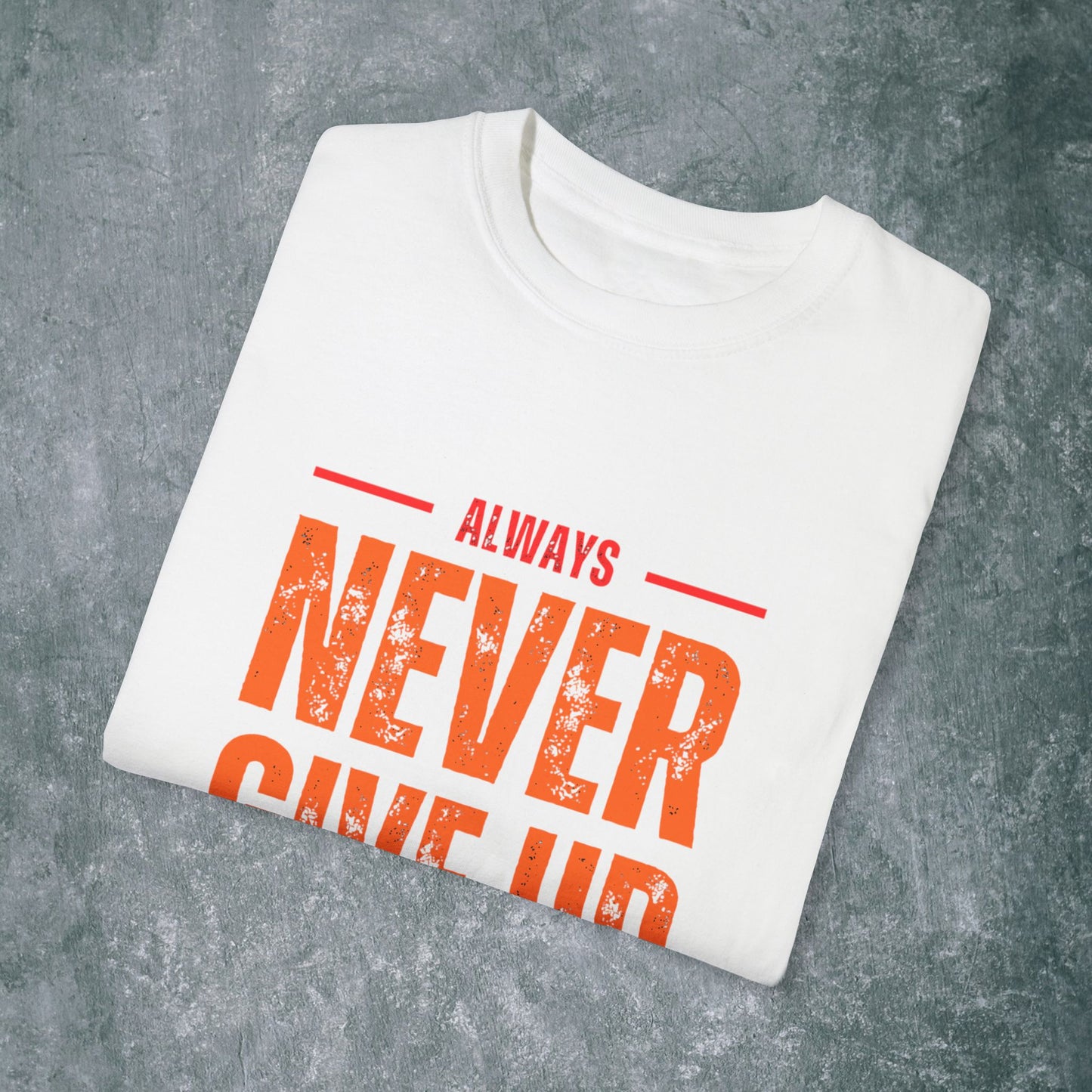 Garment-Dyed T-shirt with Bold Lines Design