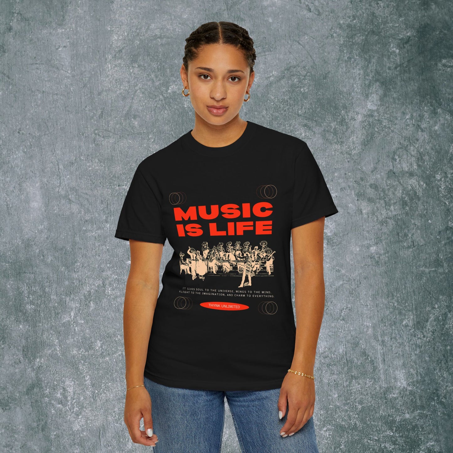 Music Is Life Unisex Garment-Dyed T-Shirt - Perfect for Music Lovers