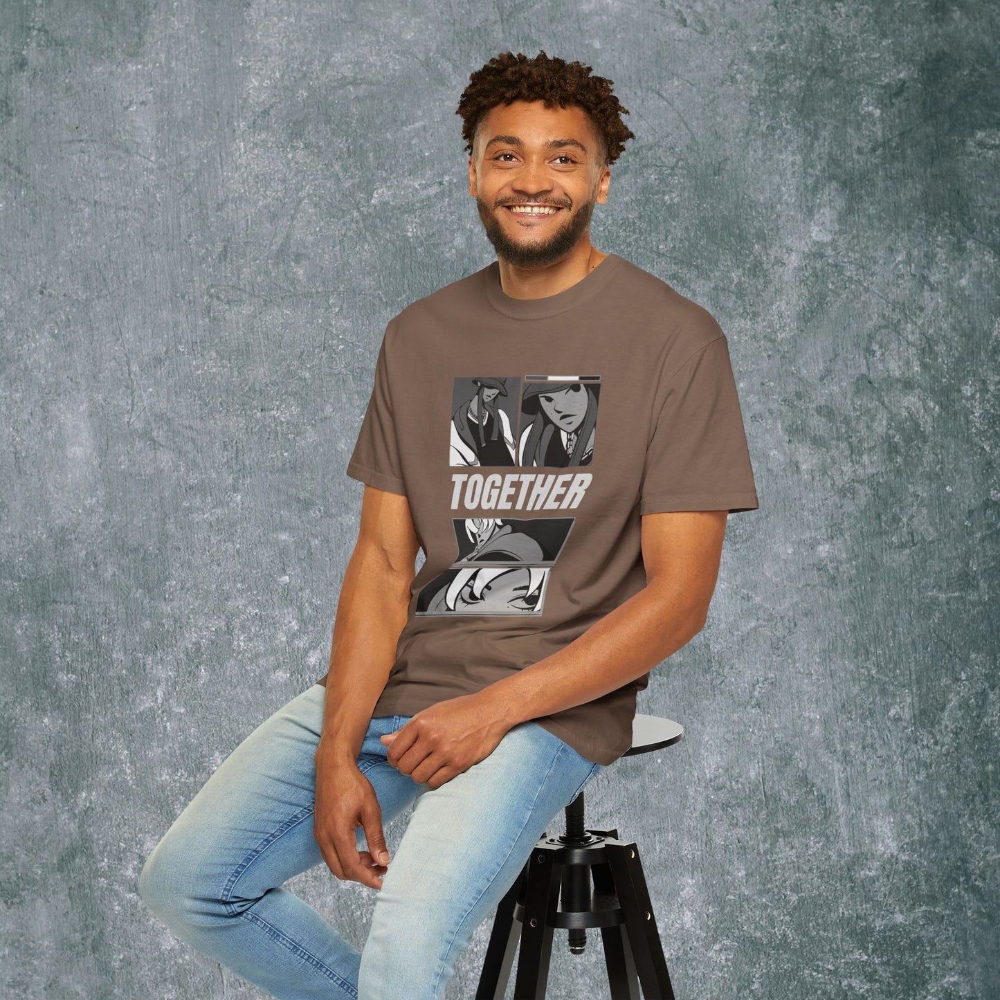Together Unisex Garment-Dyed T-Shirt - Casual Graphic Tee for Friendship & Community