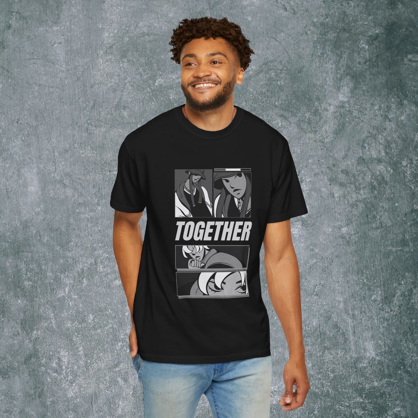 Together Unisex Garment-Dyed T-Shirt - Casual Graphic Tee for Friendship & Community