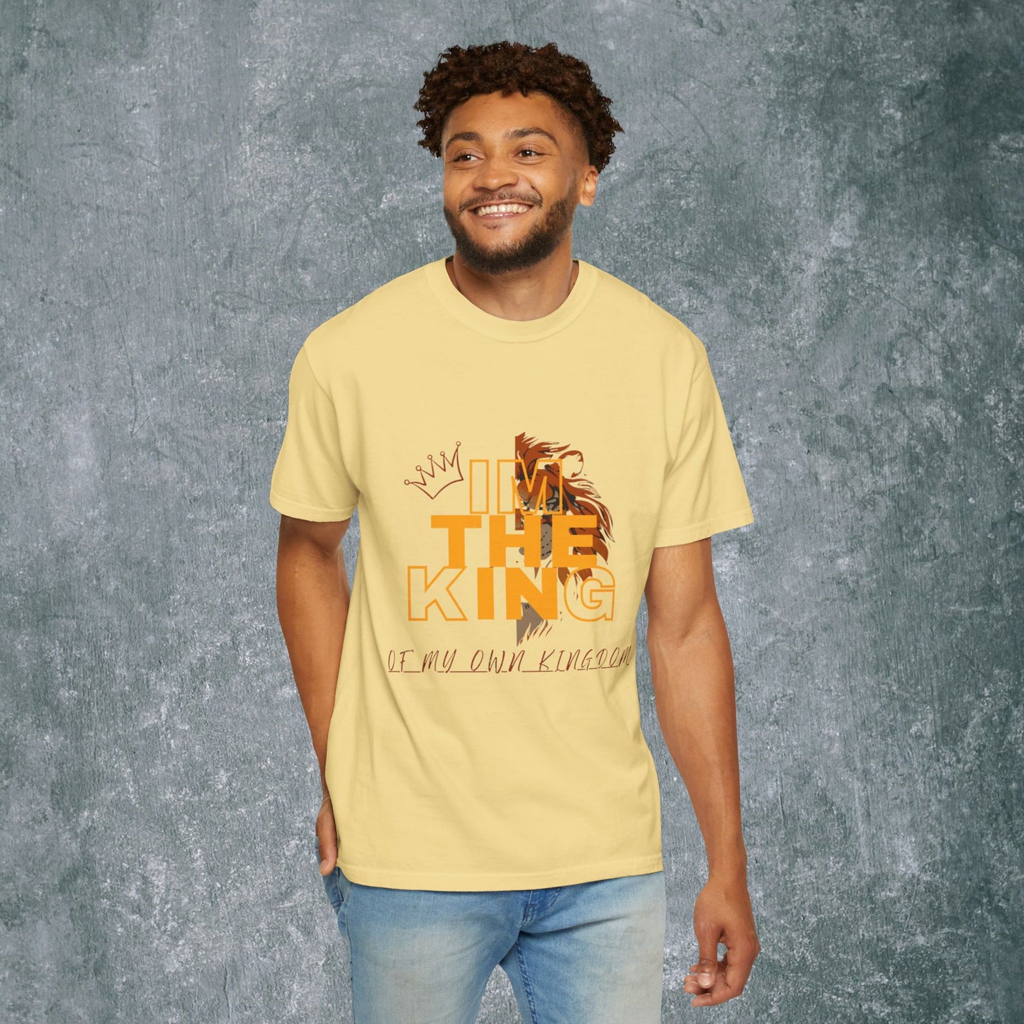 I'm The King Garment-Dyed Unisex T-Shirt | Bold Lion Design