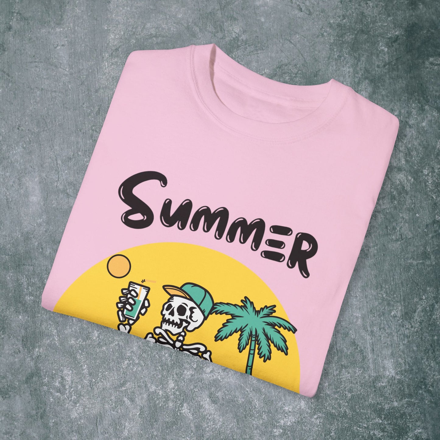 Vintage Summer Skeleton T-shirt - Salt Licked Memories - Unisex Garment-Dyed Tee