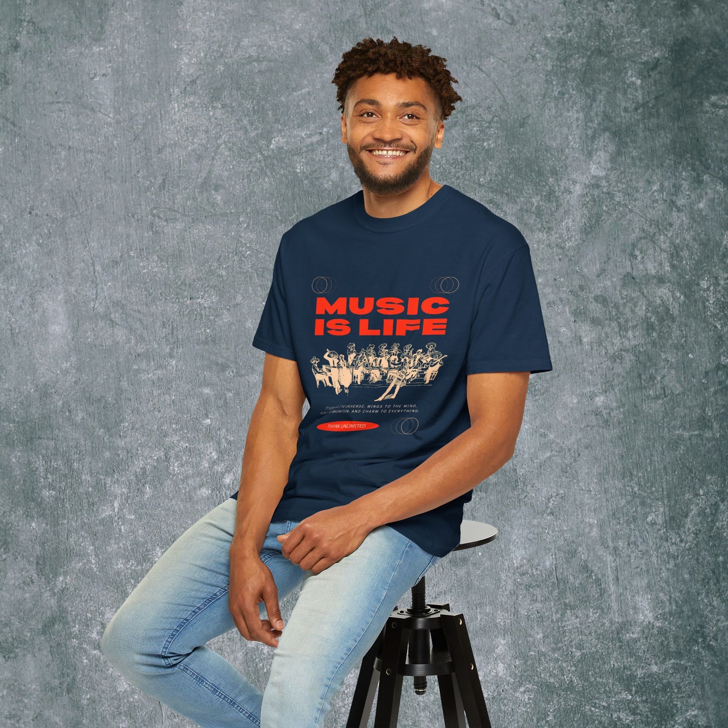 Music Is Life Unisex Garment-Dyed T-Shirt - Perfect for Music Lovers