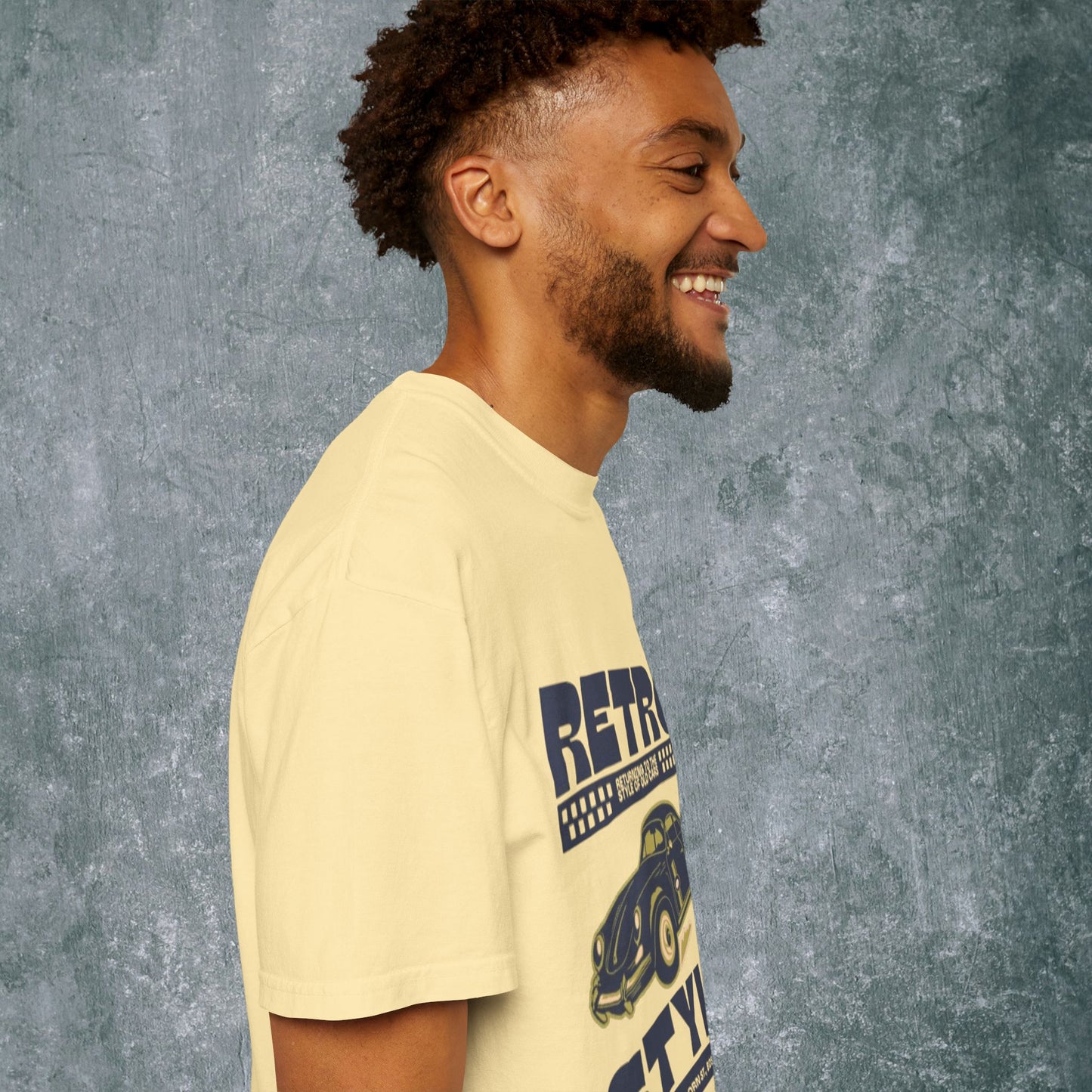 Retro Style Unisex Garment-Dyed T-Shirt - Vintage Car Design