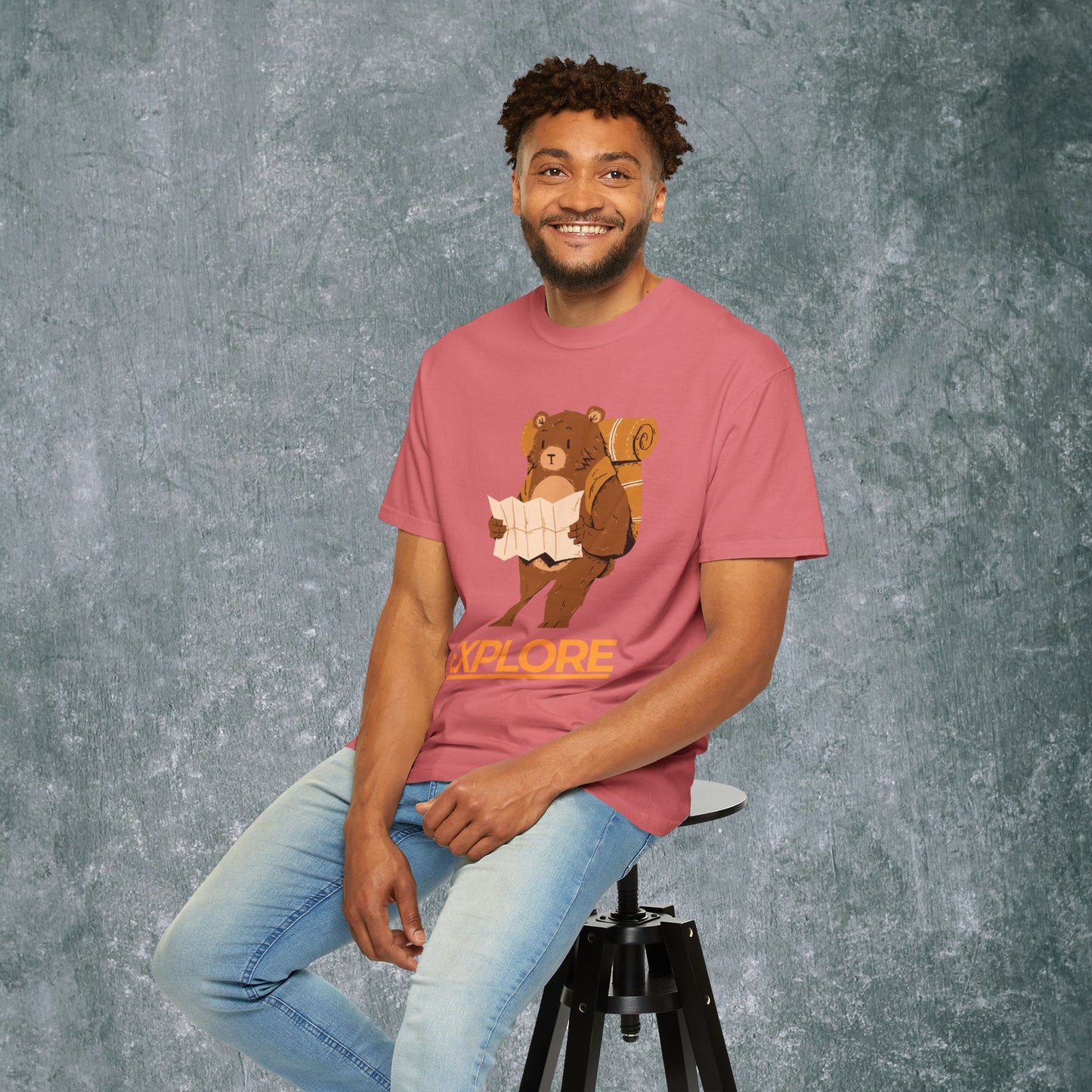 Explore Bear Unisex Garment-Dyed T-Shirt
