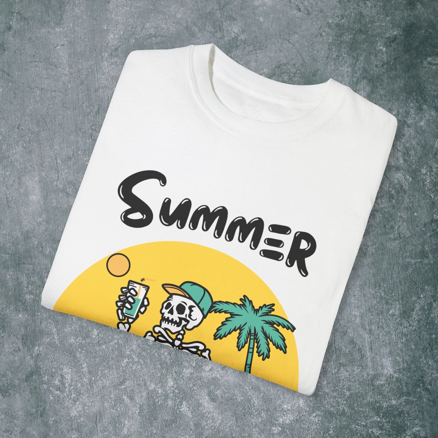 Vintage Summer Skeleton T-shirt - Salt Licked Memories - Unisex Garment-Dyed Tee