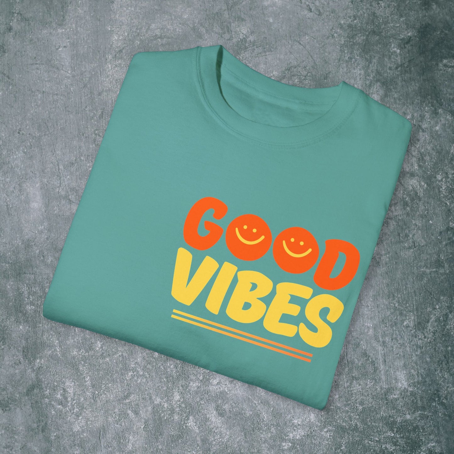 Good Vibes Unisex Garment-Dyed T-Shirt - Casual Summer Style
