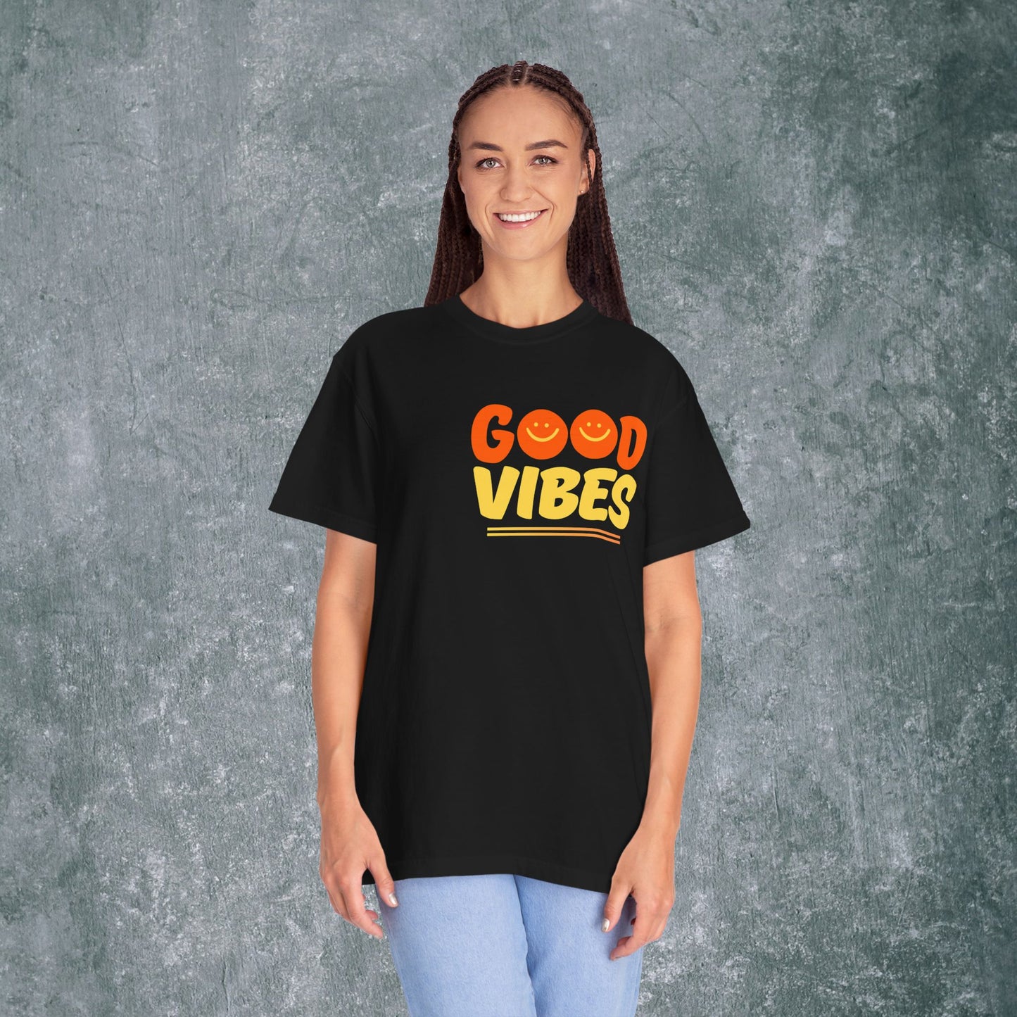 Good Vibes Unisex Garment-Dyed T-Shirt - Casual Summer Style