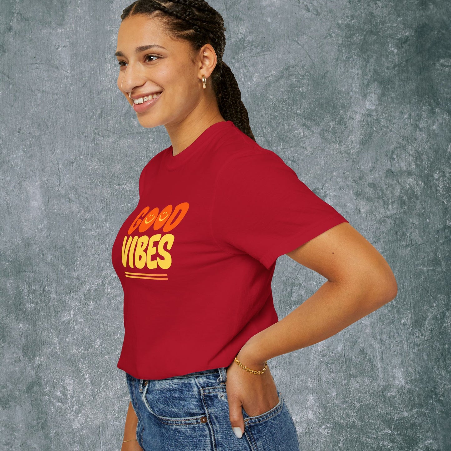 Good Vibes Unisex Garment-Dyed T-Shirt - Casual Summer Style
