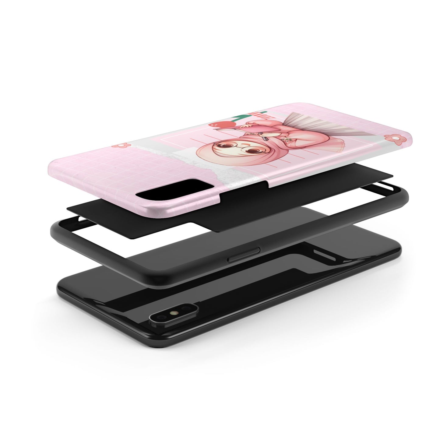 Cute Illustrated Phone Case for Girls - Stylish Tough Phone Cases with Floral Design