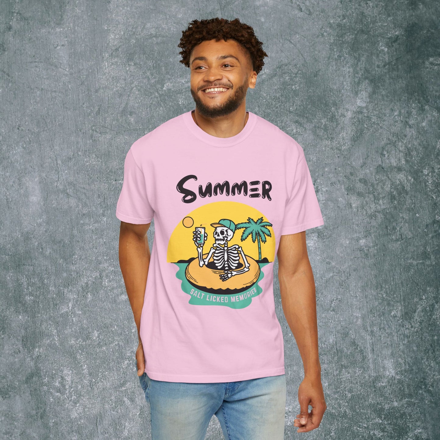 Vintage Summer Skeleton T-shirt - Salt Licked Memories - Unisex Garment-Dyed Tee