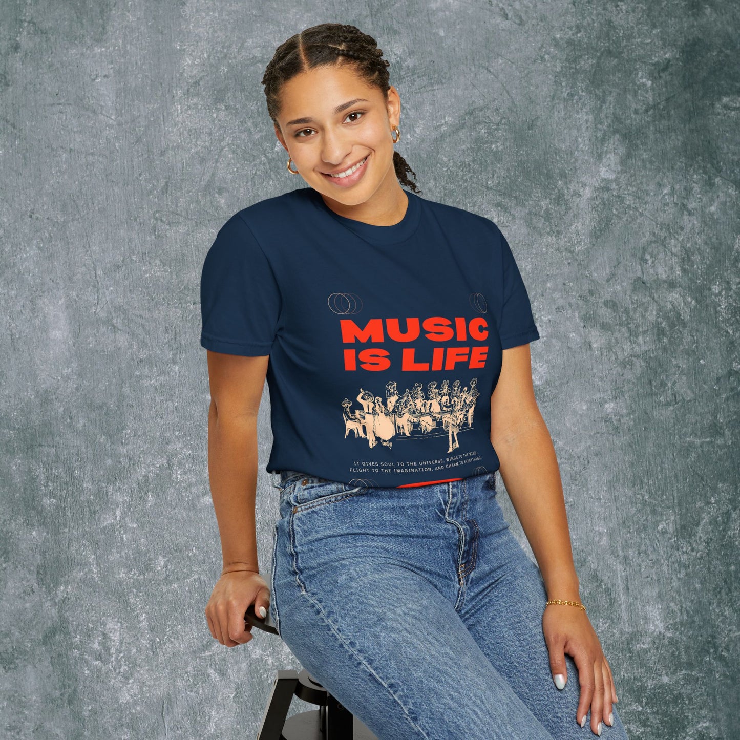 Music Is Life Unisex Garment-Dyed T-Shirt - Perfect for Music Lovers