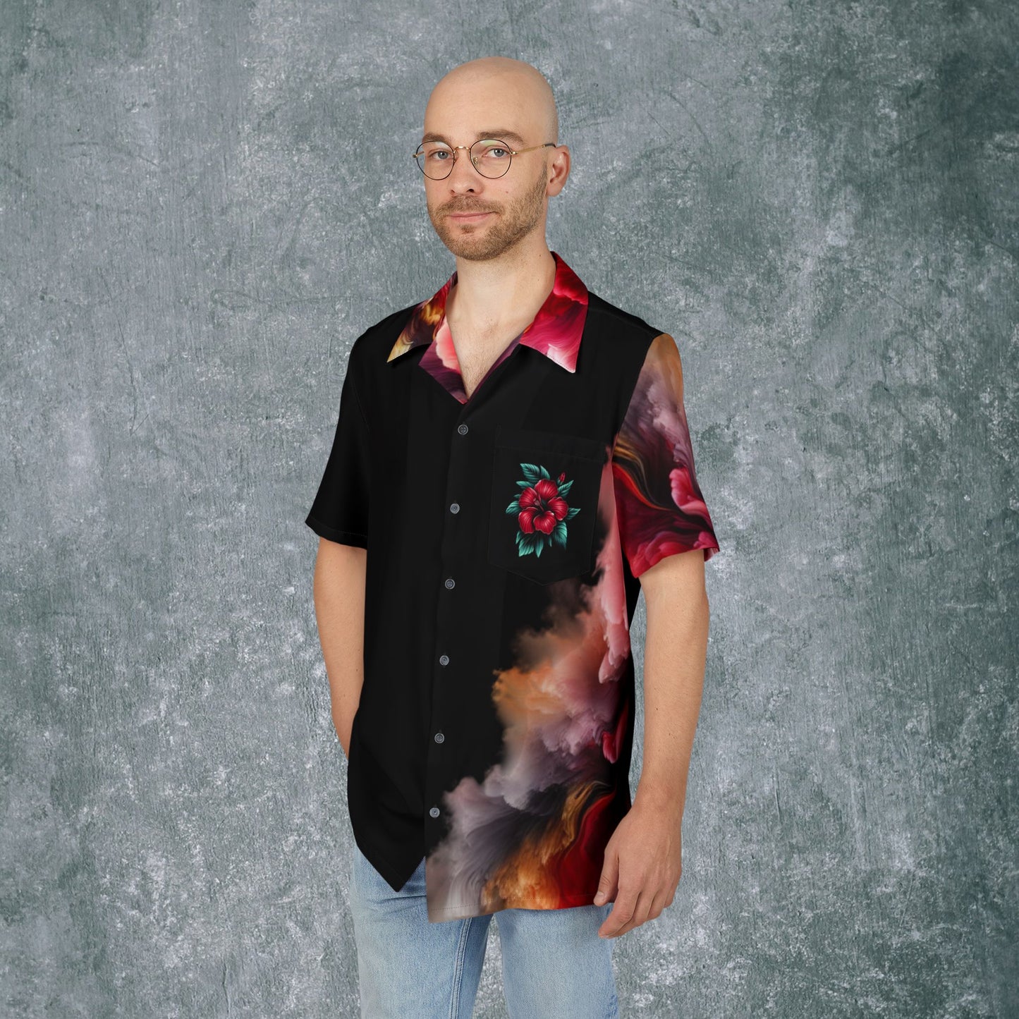 Tropical Floral Hawaiian Shirt - Summer Party & Beach Getaway