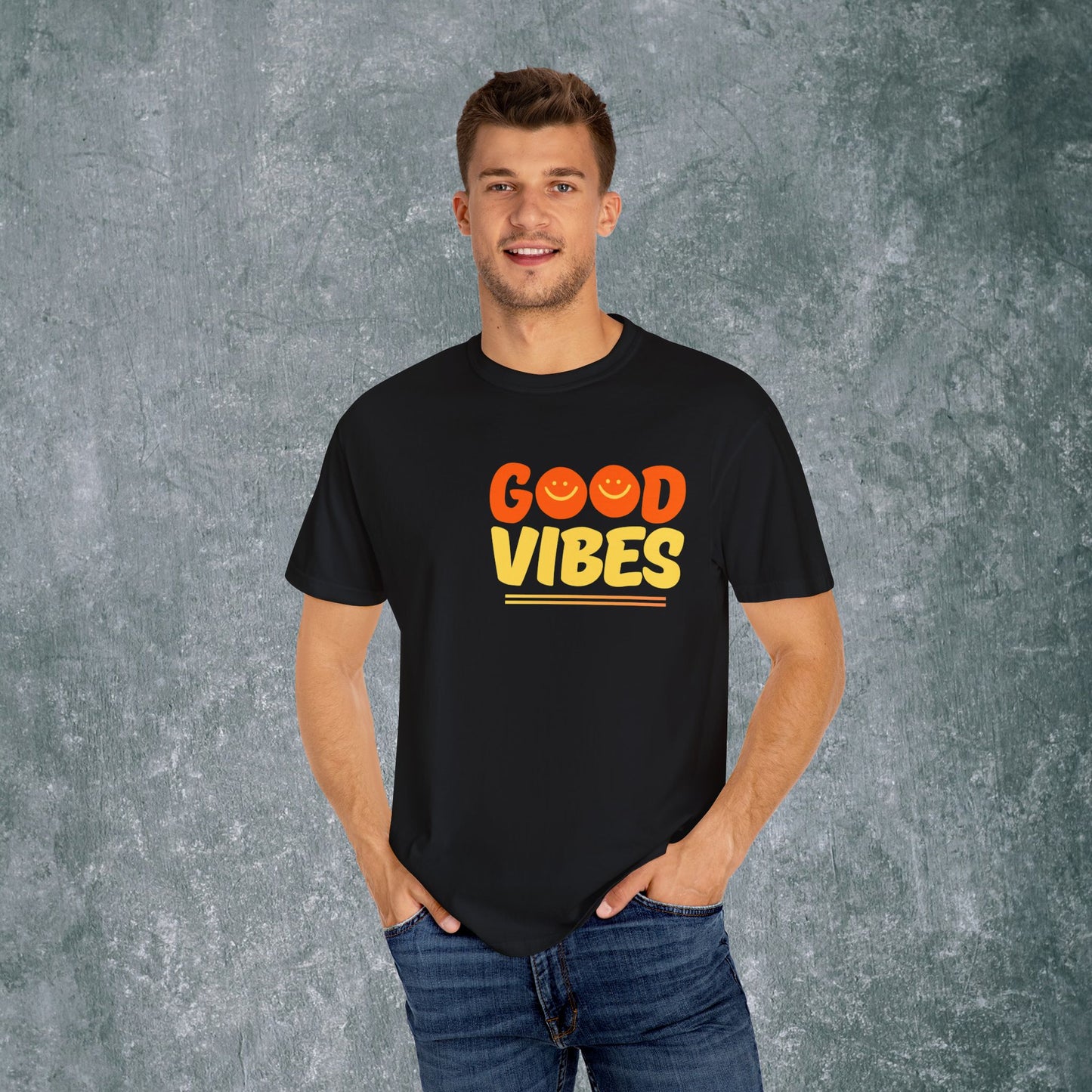 Good Vibes Unisex Garment-Dyed T-Shirt - Casual Summer Style