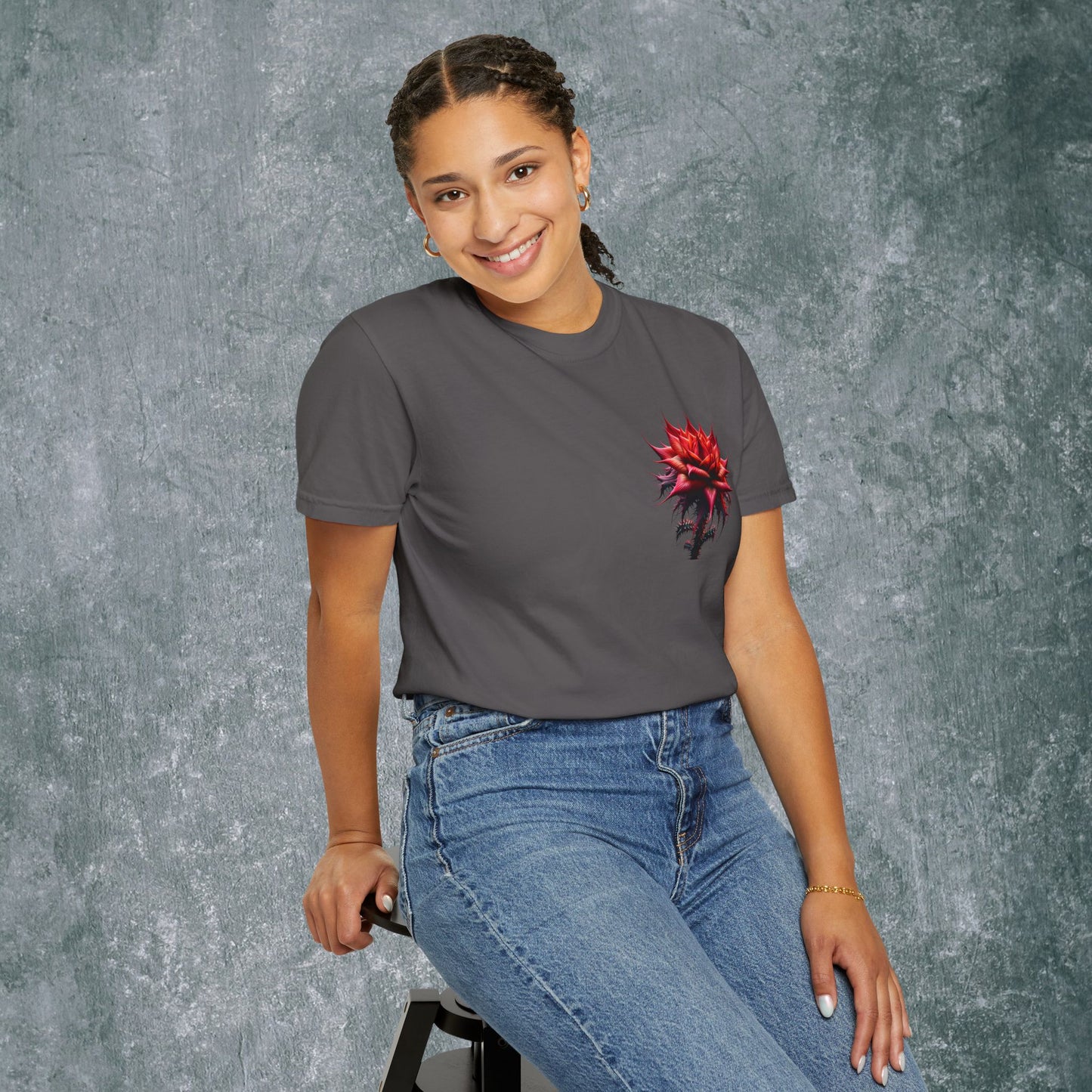 Vintage Floral Hummingbird T-Shirt - With Back Print