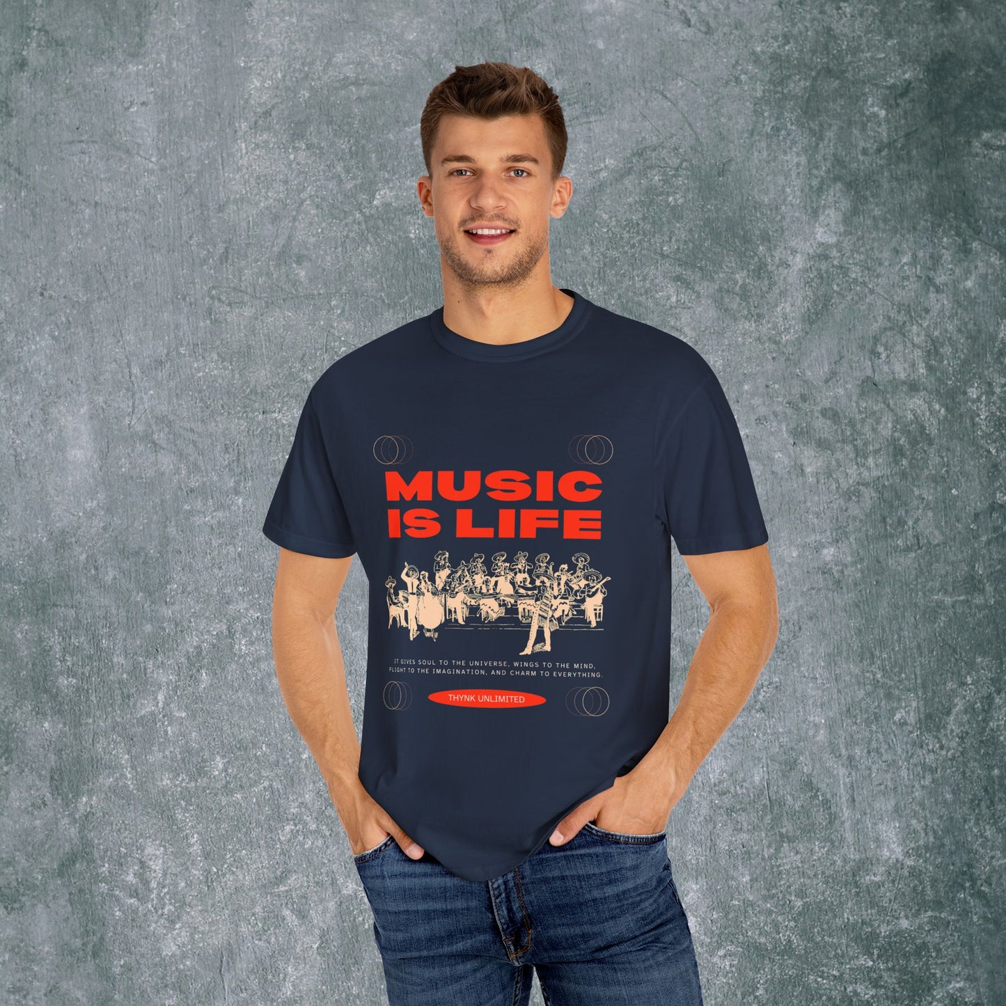 Music Is Life Unisex Garment-Dyed T-Shirt - Perfect for Music Lovers