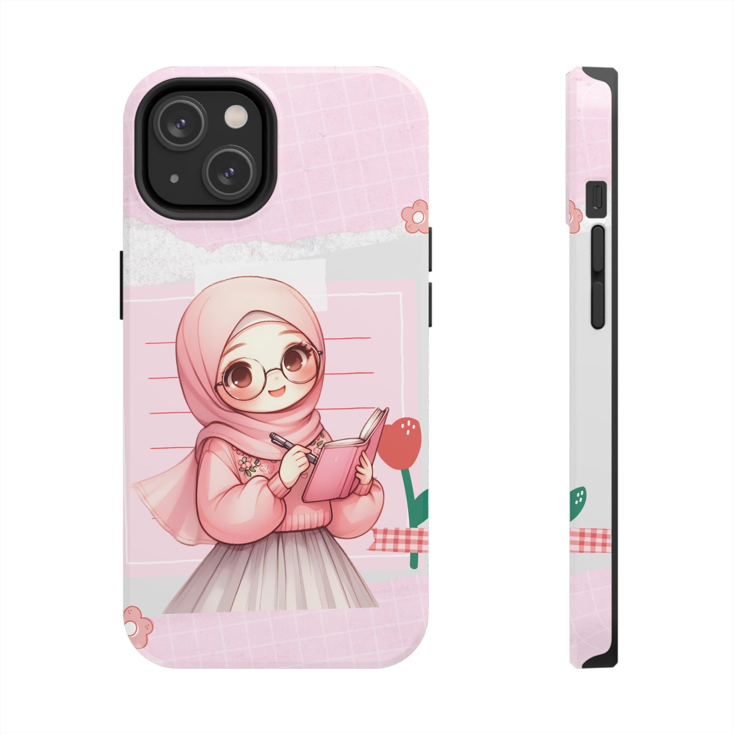 Cute Illustrated Phone Case for Girls - Stylish Tough Phone Cases with Floral Design