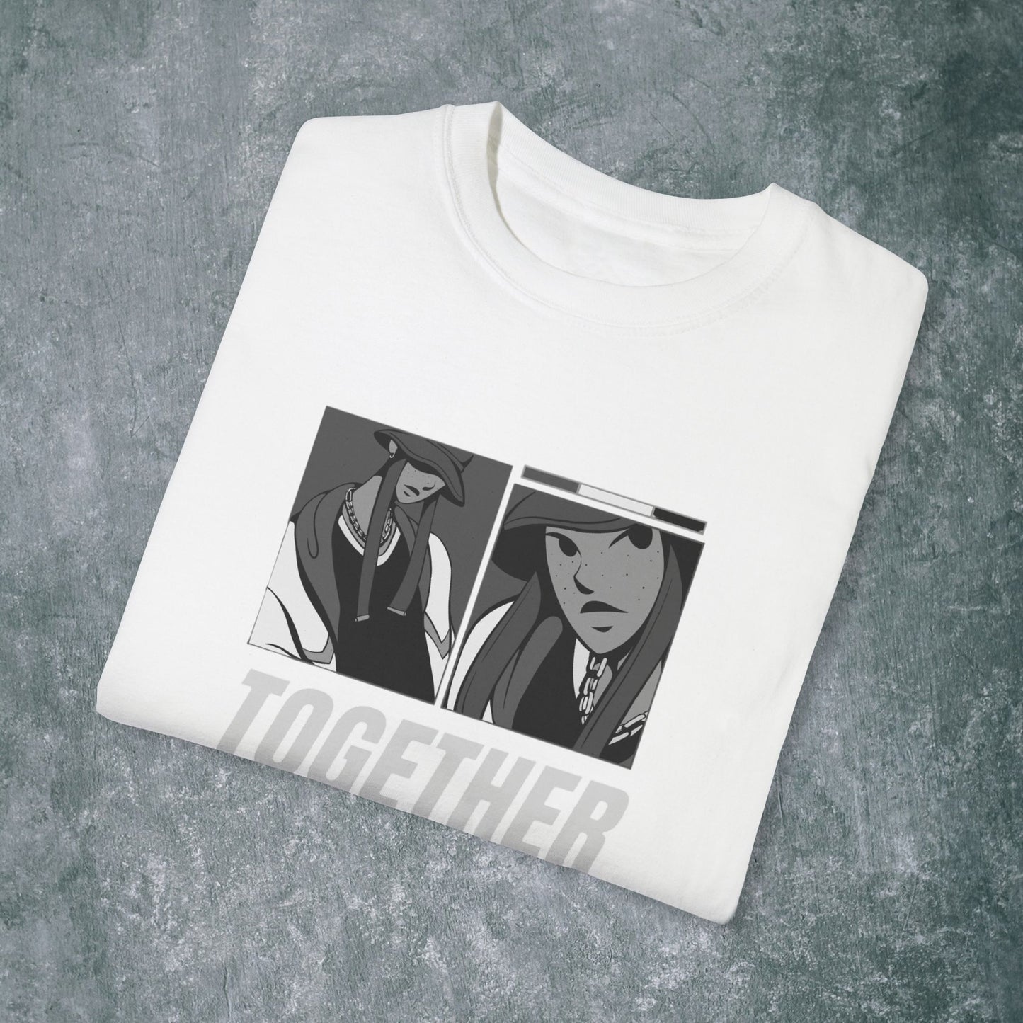 Together Unisex Garment-Dyed T-Shirt - Casual Graphic Tee for Friendship & Community