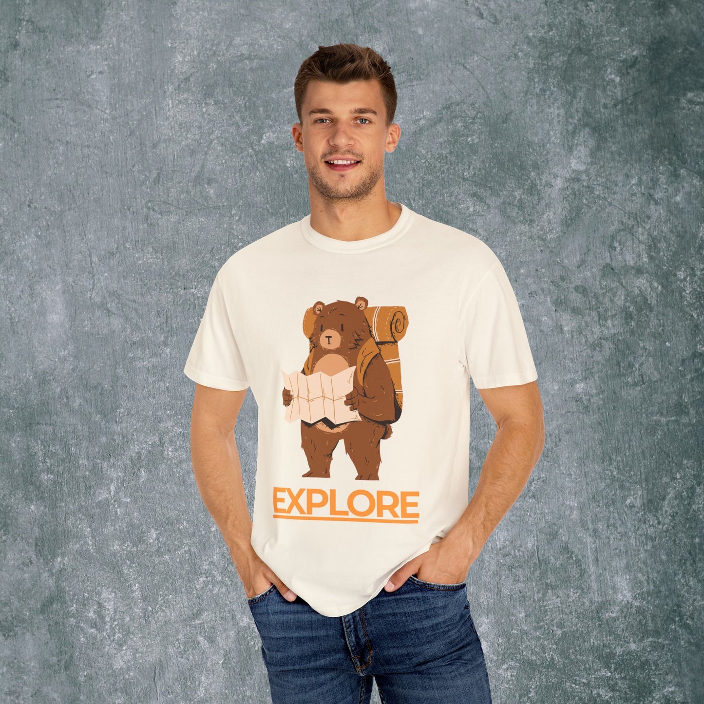 Explore Bear Unisex Garment-Dyed T-Shirt