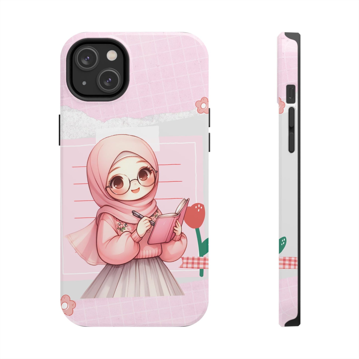 Cute Illustrated Phone Case for Girls - Stylish Tough Phone Cases with Floral Design