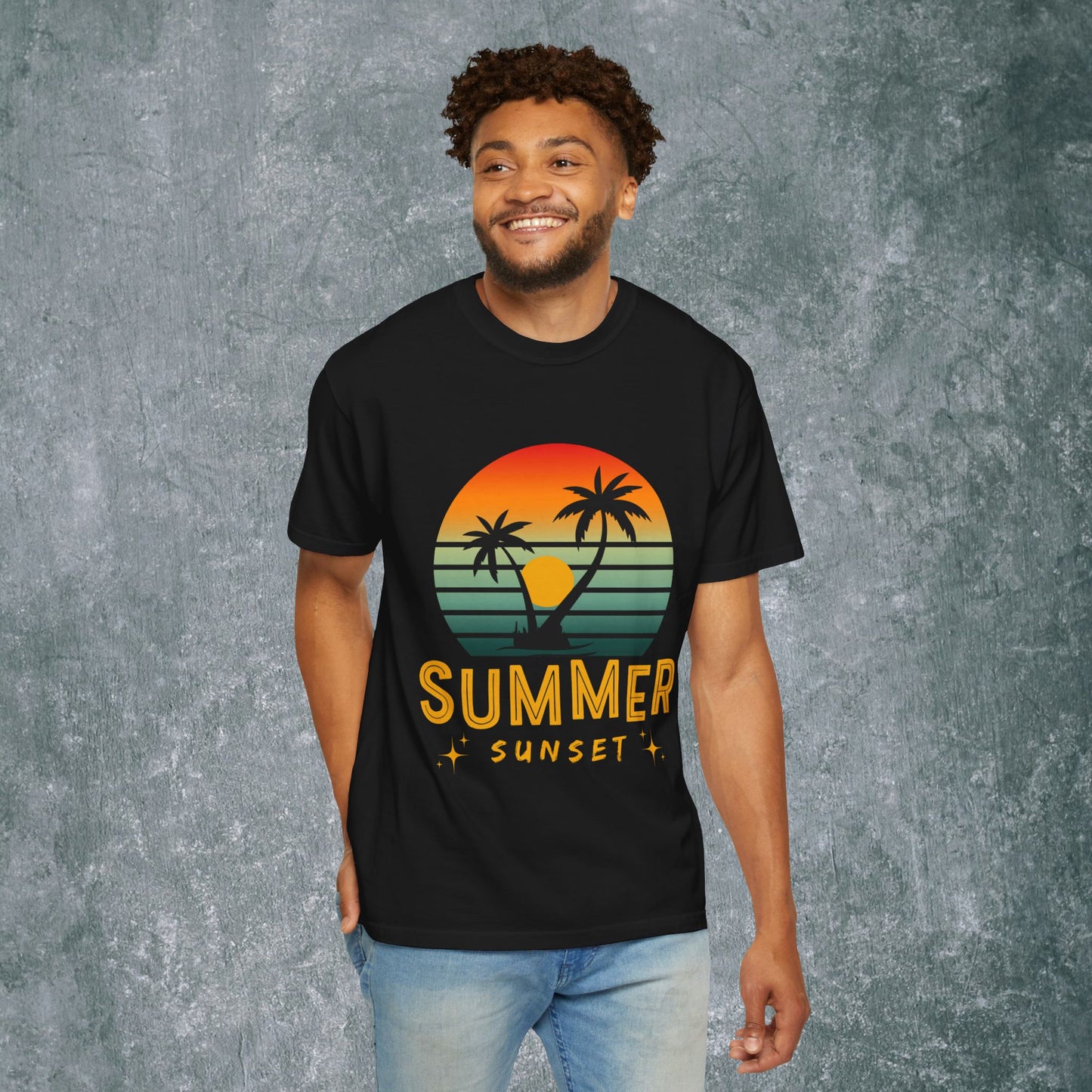 Summer Sunset Graphic Unisex T-Shirt | Vibrant Vacation Vibe