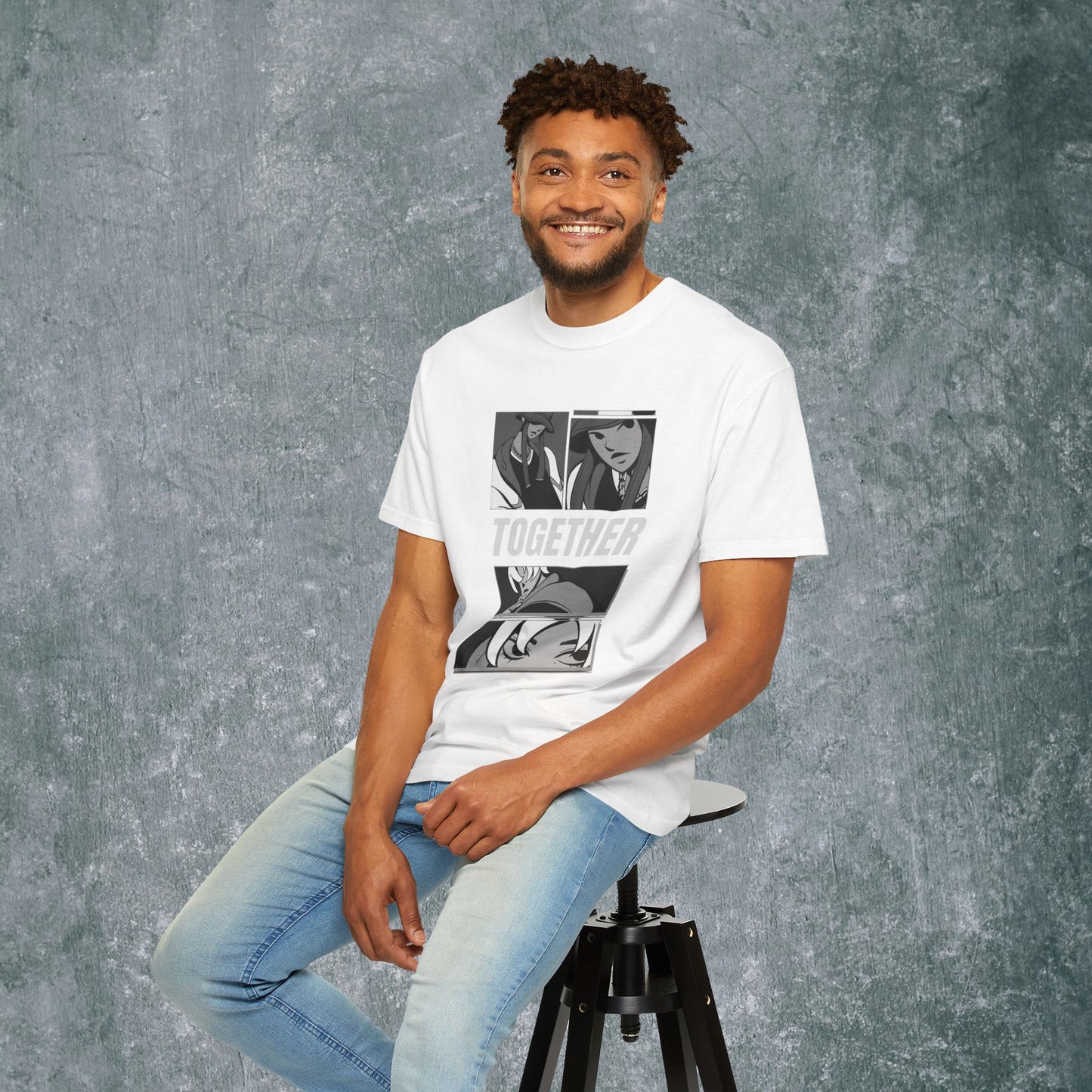 Together Unisex Garment-Dyed T-Shirt - Casual Graphic Tee for Friendship & Community