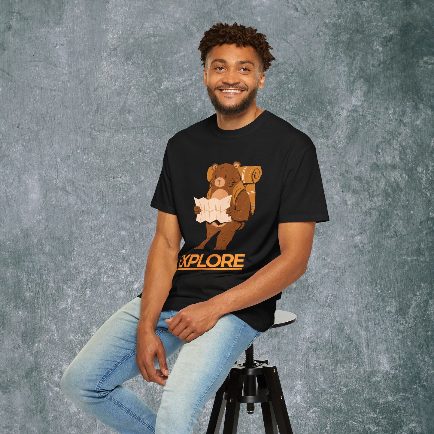 Explore Bear Unisex Garment-Dyed T-Shirt