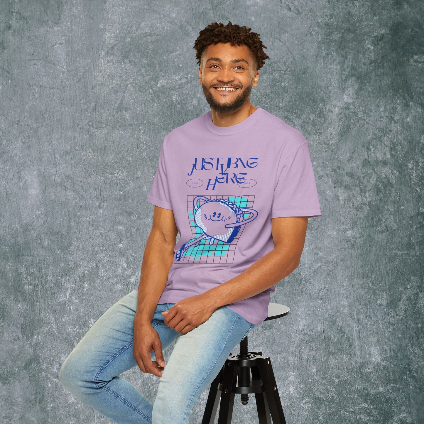Playful Graphic Tee - 'Just Being Here' Unisex T-Shirt