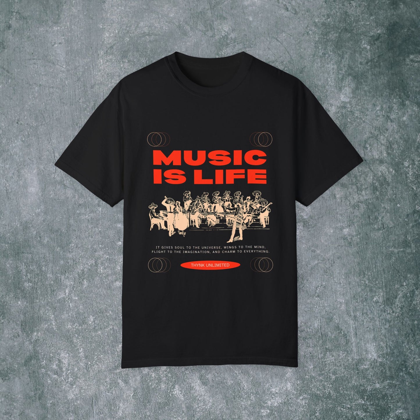 Music Is Life Unisex Garment-Dyed T-Shirt - Perfect for Music Lovers