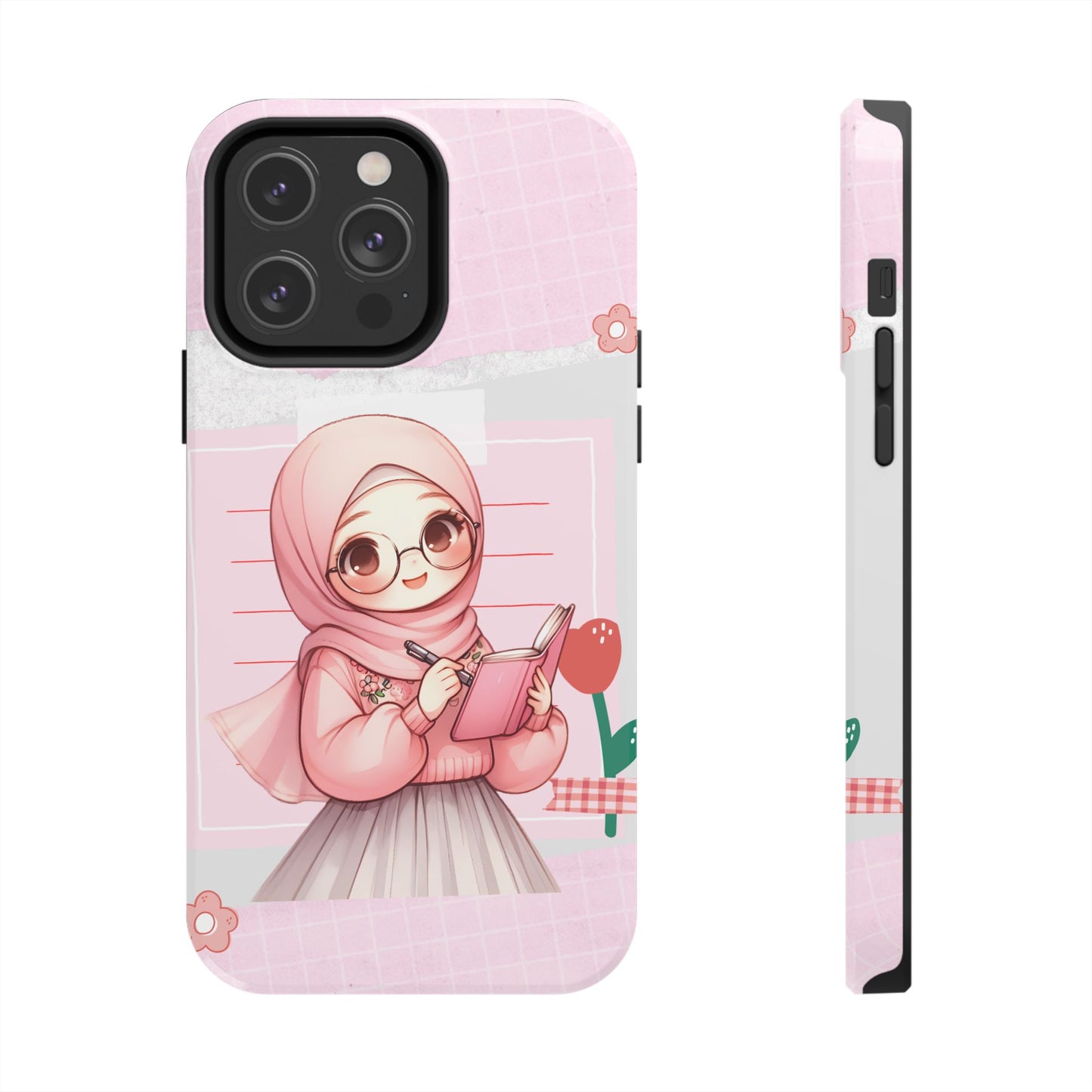 Cute Illustrated Phone Case for Girls - Stylish Tough Phone Cases with Floral Design