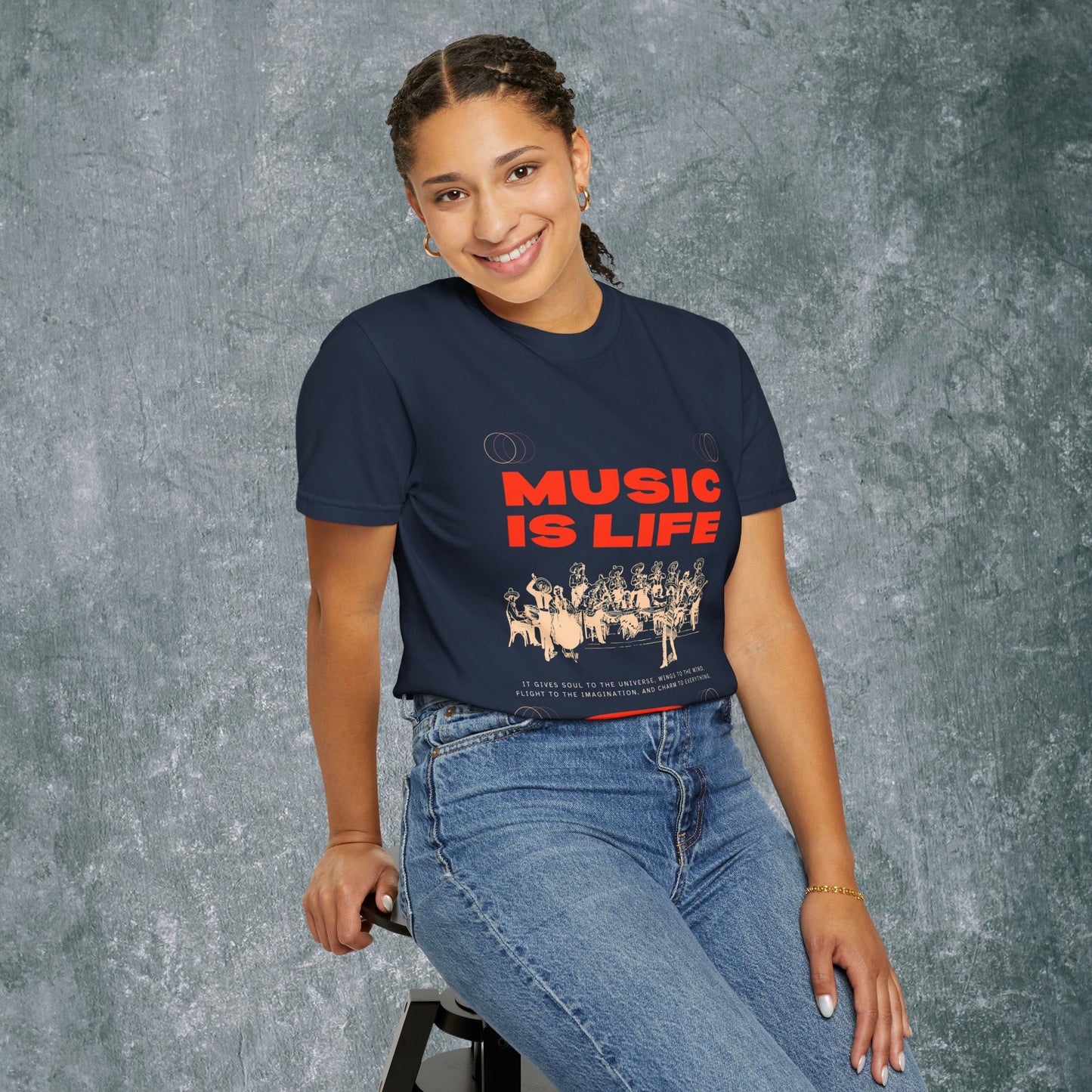 Music Is Life Unisex Garment-Dyed T-Shirt - Perfect for Music Lovers