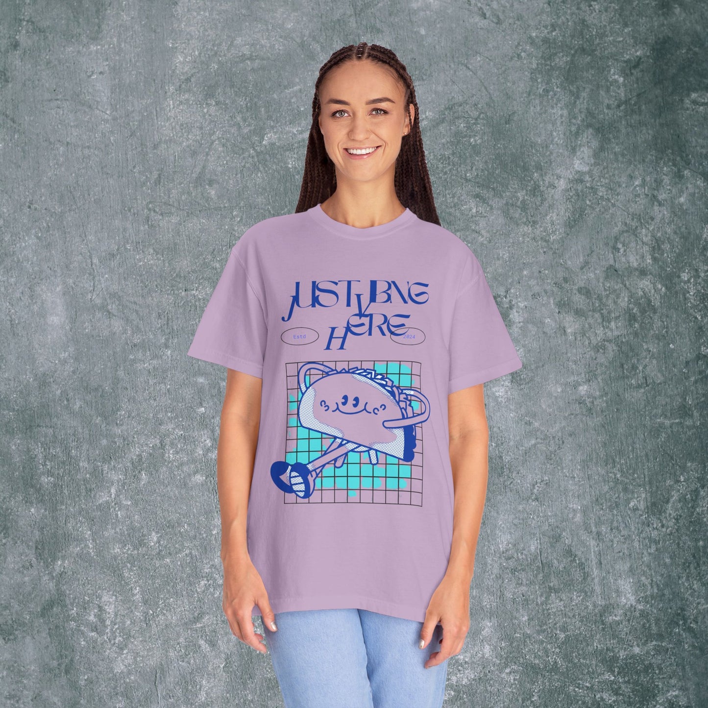 Playful Graphic Tee - 'Just Being Here' Unisex T-Shirt