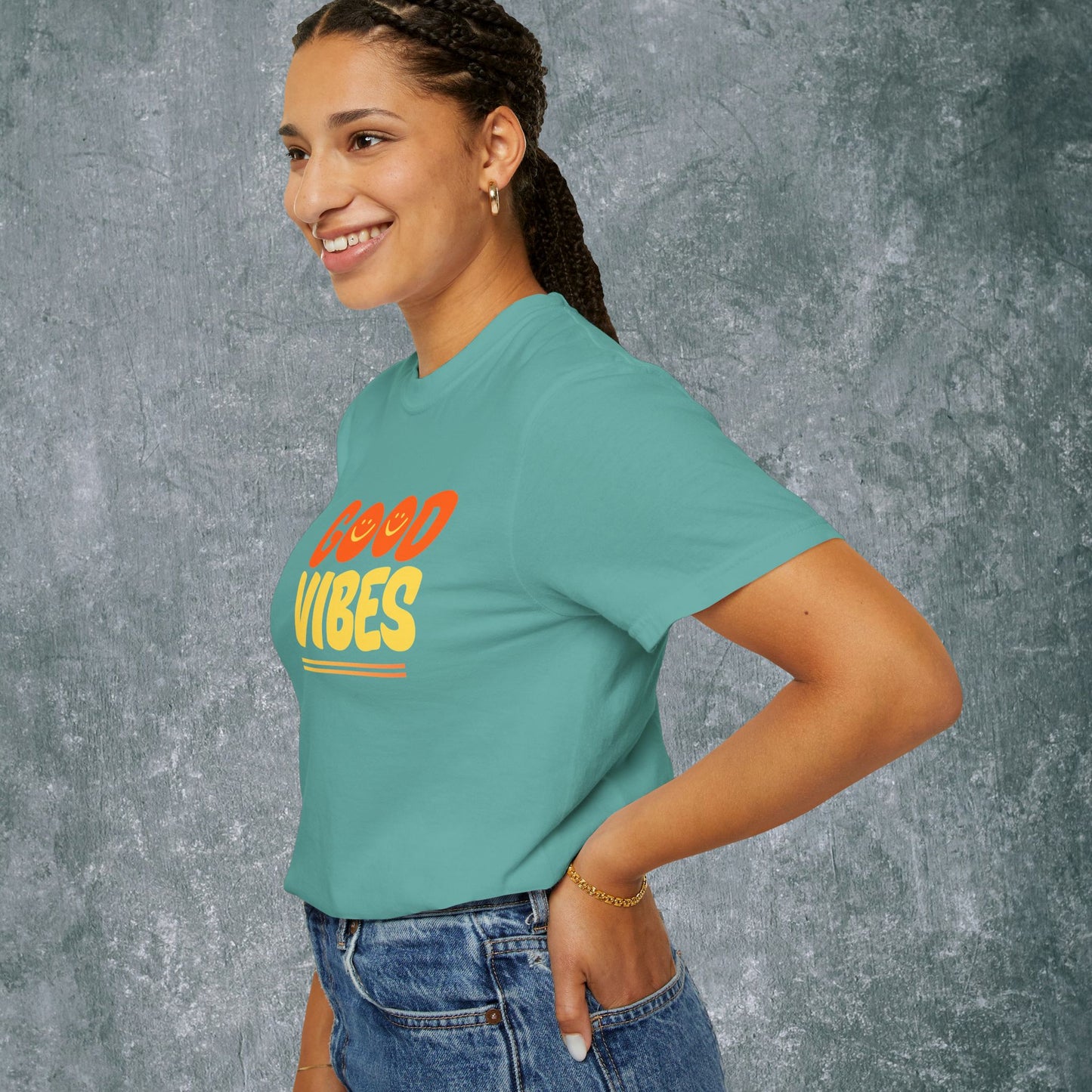 Good Vibes Unisex Garment-Dyed T-Shirt - Casual Summer Style