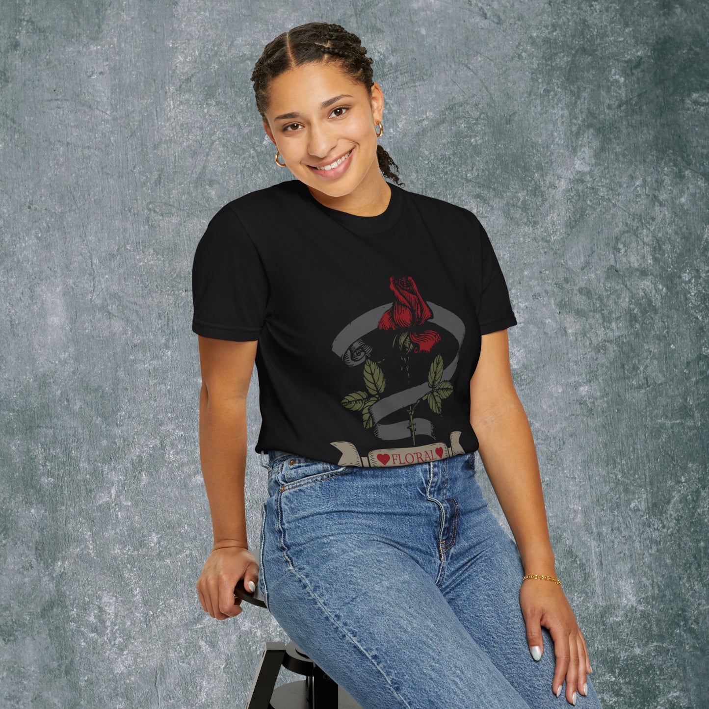 Floral Rose T-shirt - Vintage Vibes for Nature Lovers