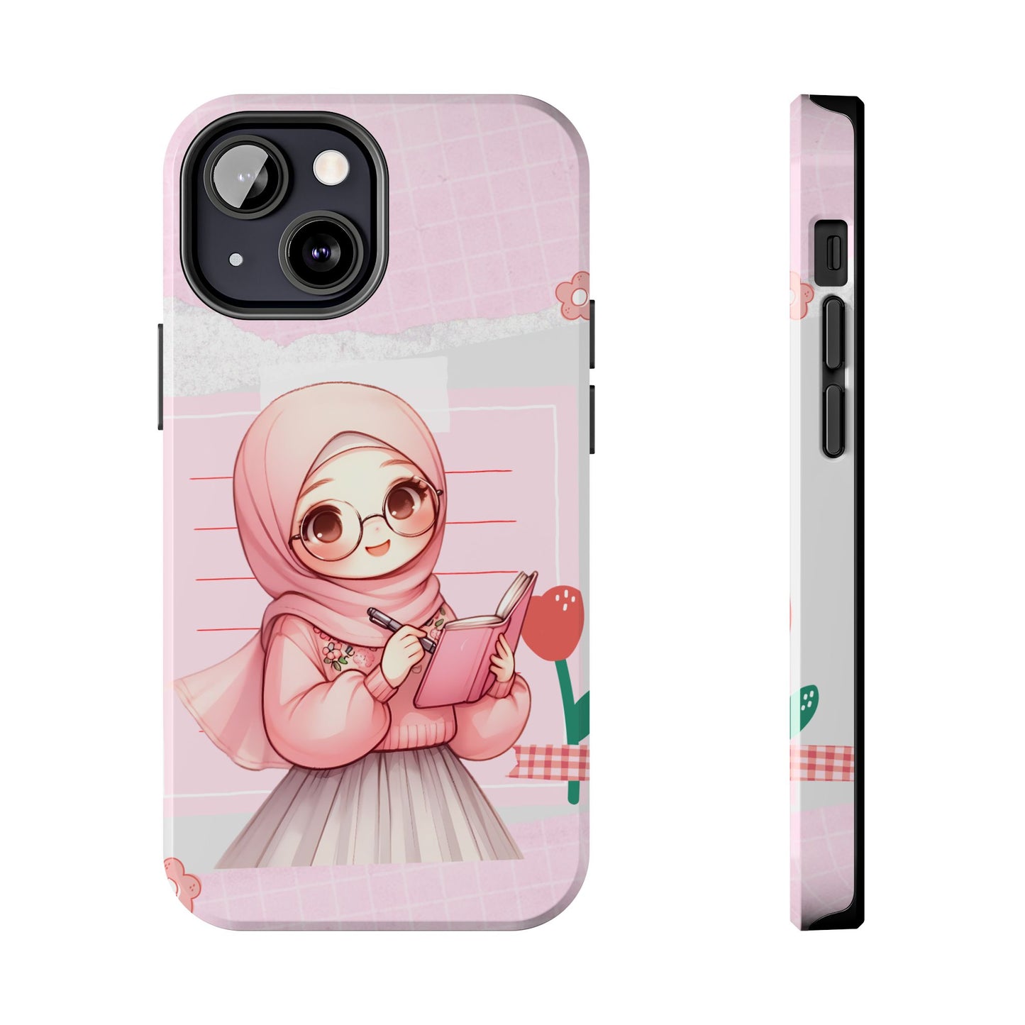 Cute Illustrated Phone Case for Girls - Stylish Tough Phone Cases with Floral Design