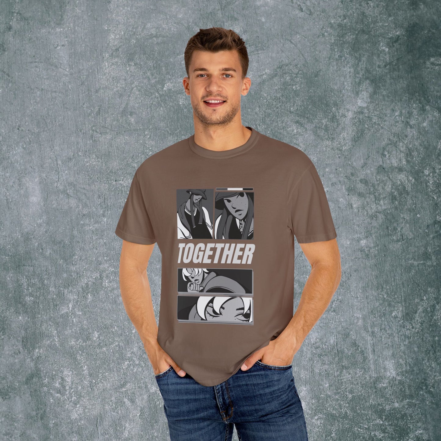 Together Unisex Garment-Dyed T-Shirt - Casual Graphic Tee for Friendship & Community