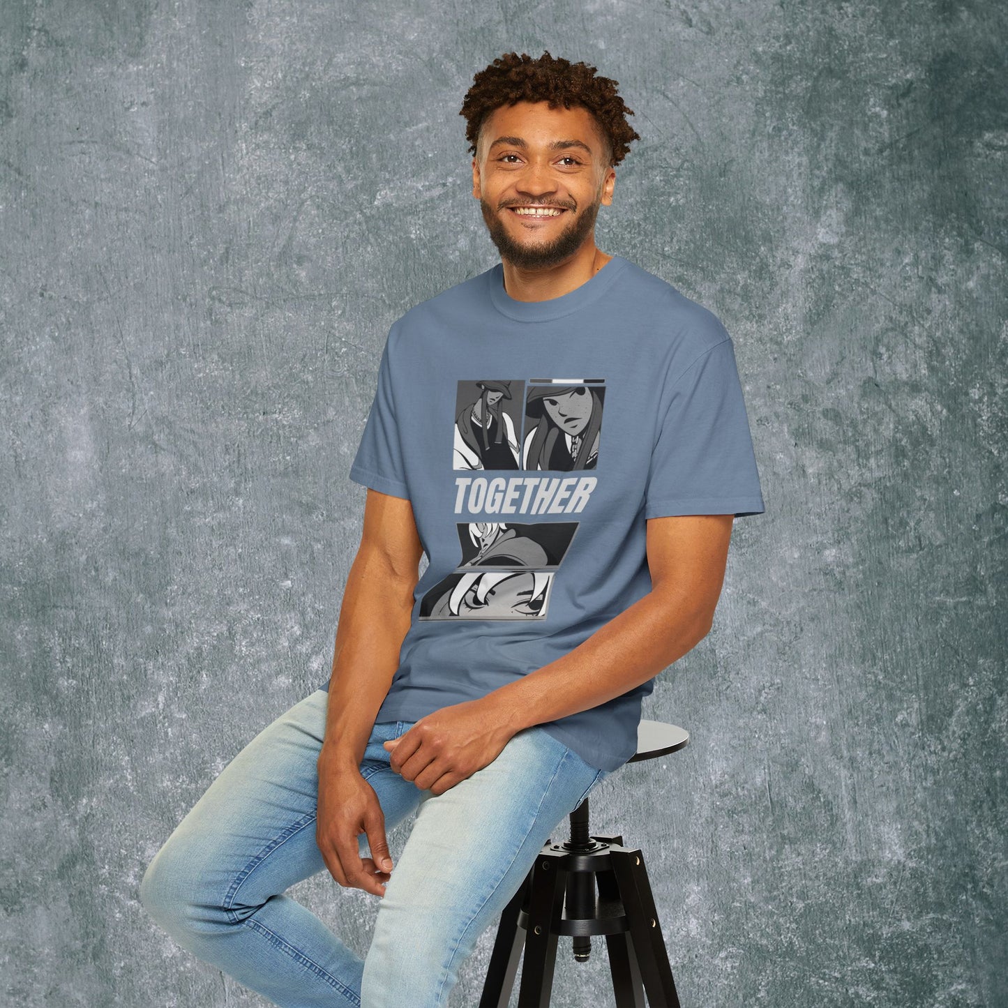 Together Unisex Garment-Dyed T-Shirt - Casual Graphic Tee for Friendship & Community