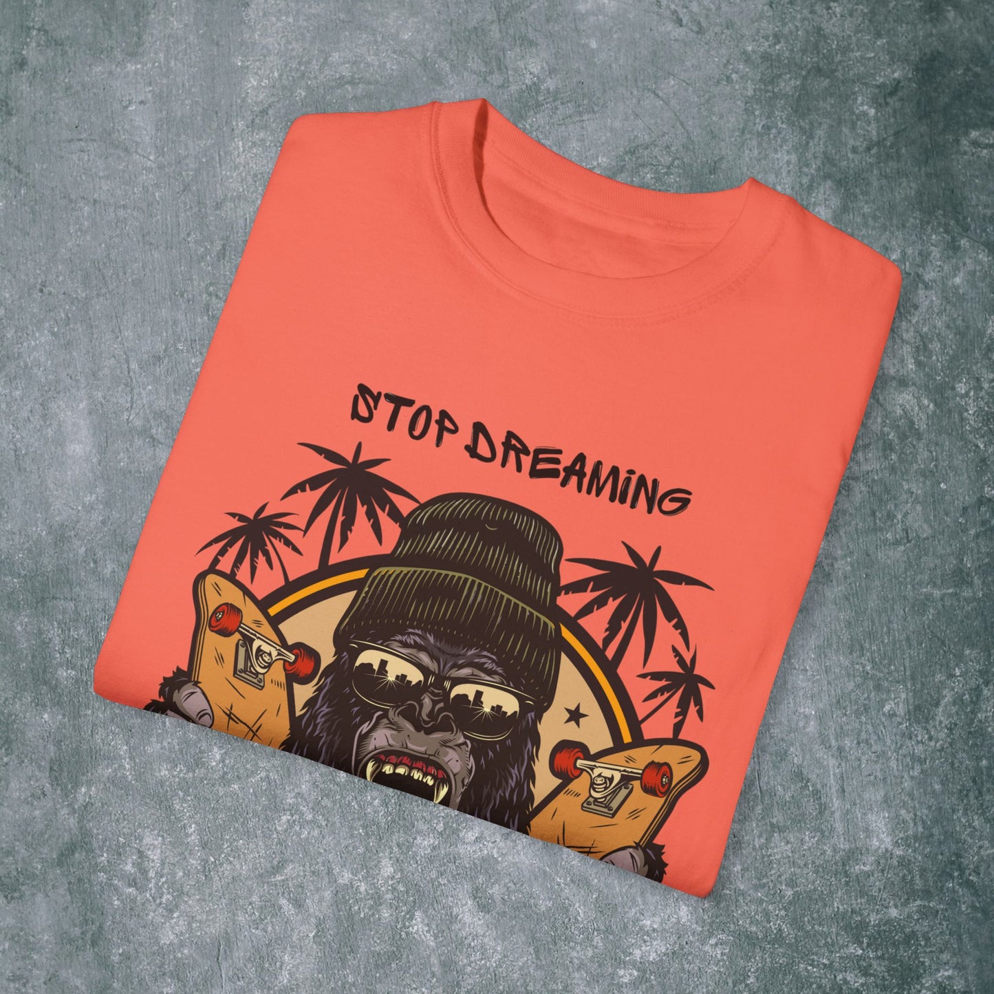 Unisex Garment-Dyed T-Shirt with Motivational Gorilla Design