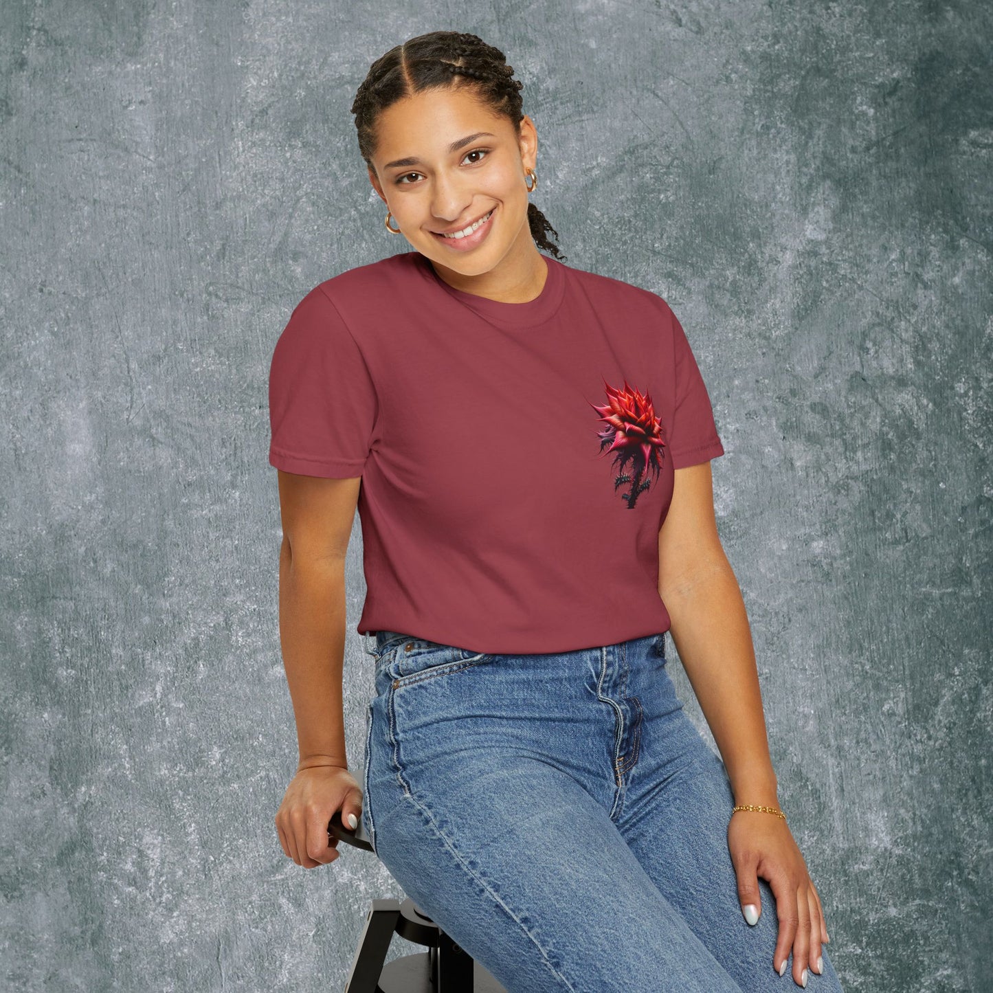 Vintage Floral Hummingbird T-Shirt - With Back Print