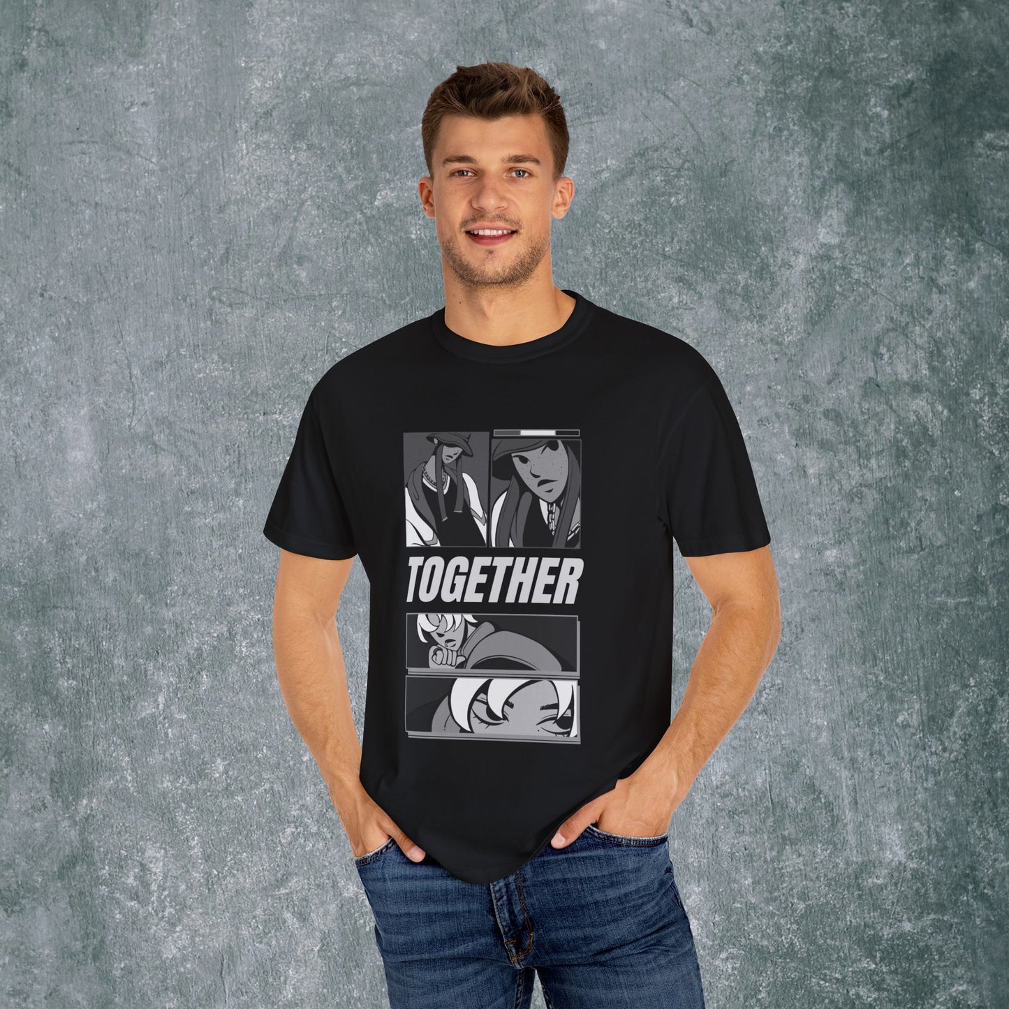 Together Unisex Garment-Dyed T-Shirt - Casual Graphic Tee for Friendship & Community